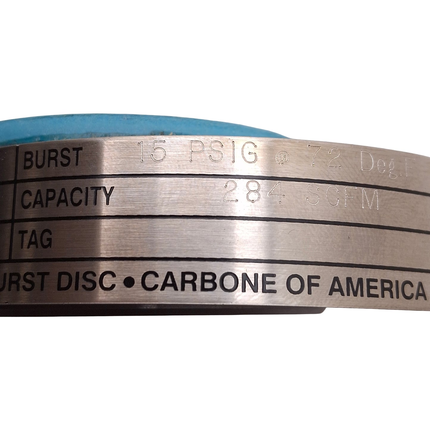 New Carbone Series 3 Graphilor Burst Disc, 1in Disc, ø2in OD, 15psig @ 72°F, 284SCFM