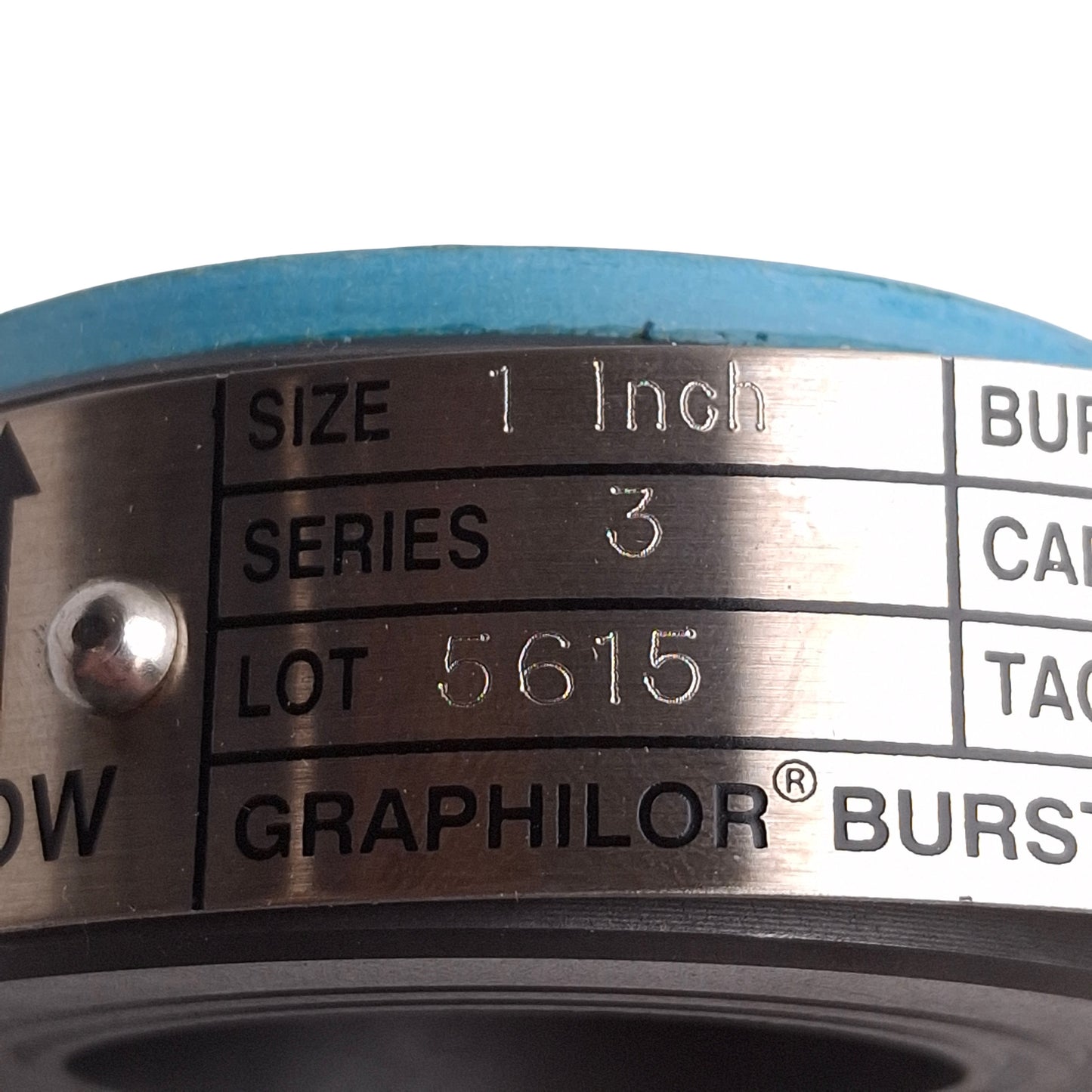 New Carbone Series 3 Graphilor Burst Disc, 1in Disc, ø2in OD, 15psig @ 72°F, 284SCFM