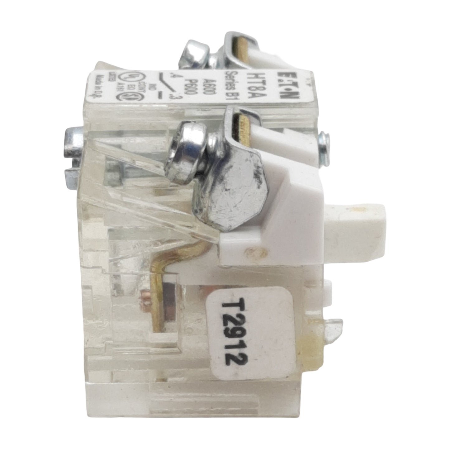 Used Lot of 2 Eaton HT8A Pushbutton Contact Block, 1N.O., 12A 600VAC, 30.5mm