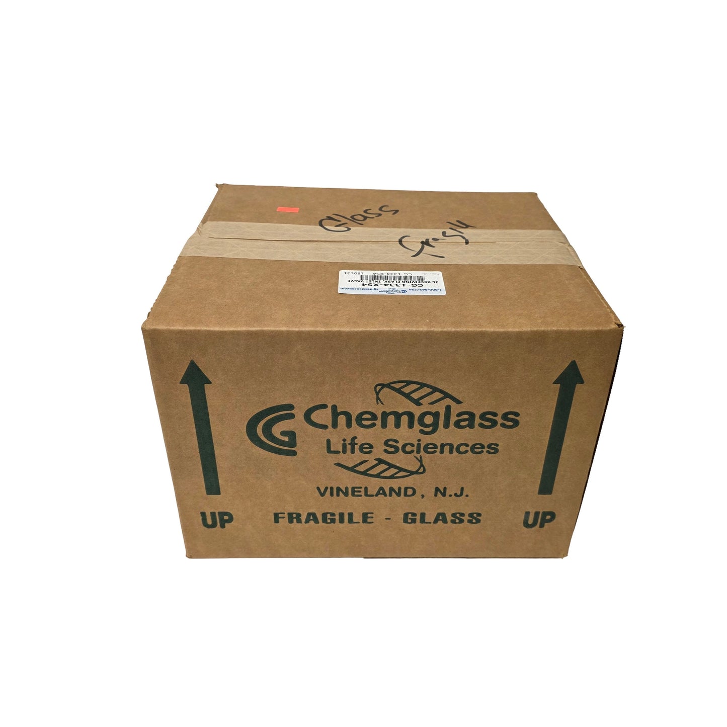 New Chemglass CG-1334-X54 Receiving Flask With Inlet Valve For Rotary Evaporator, 3L