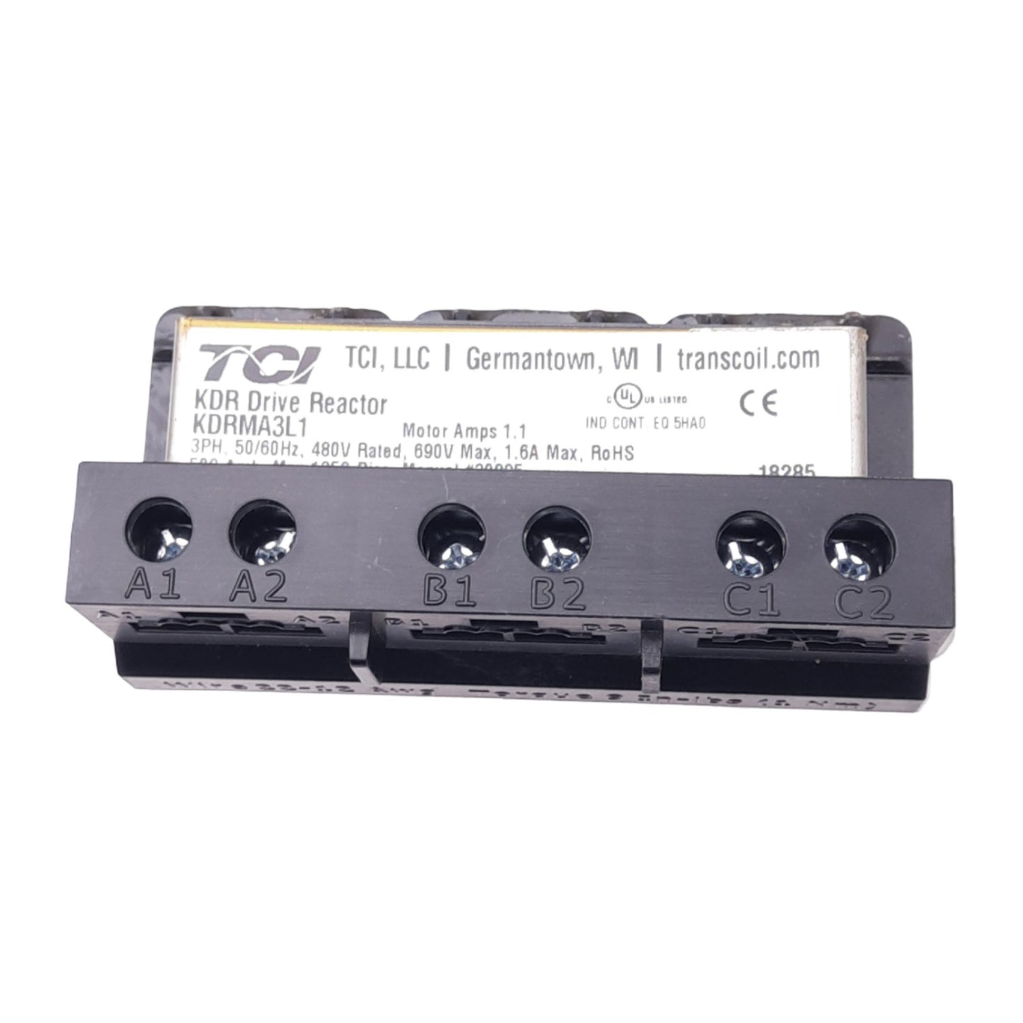 New TCI Allient KDRMA3L1 KDR Drive Reactor, 480VAC, 3-Phase, 1/2hp, 1.6A Max