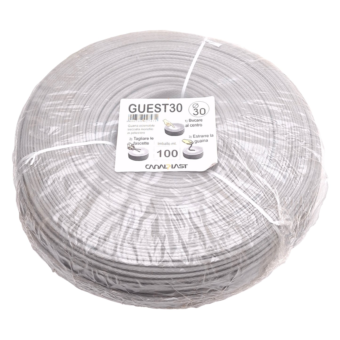 New Canalplast GUEST30 Wire Duct Braided Extensible Wire Sheath, ø30/45mm ID, 100m