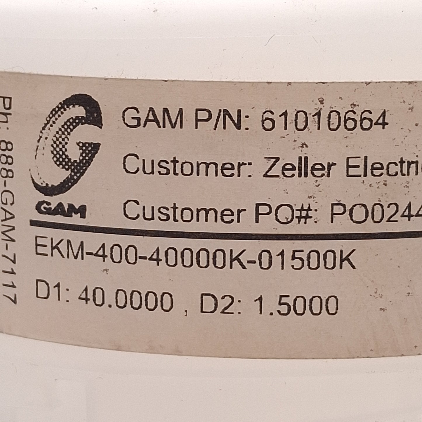 New Gam EKM-400-40000K-01500K Aluminum Elastomer Coupling ø40mm & ø1.5in Bore, 400Nm