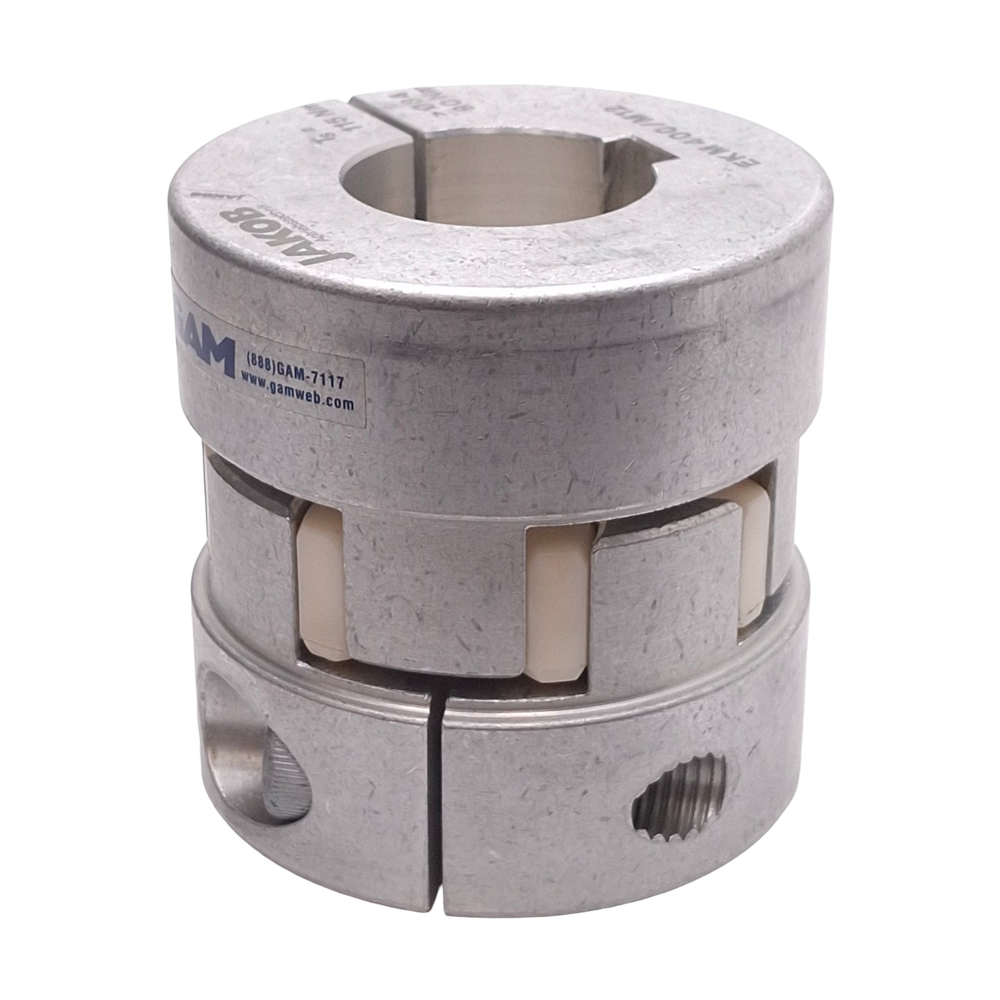 New Gam EKM-400-40000K-01500K Aluminum Elastomer Coupling ø40mm & ø1.5in Bore, 400Nm