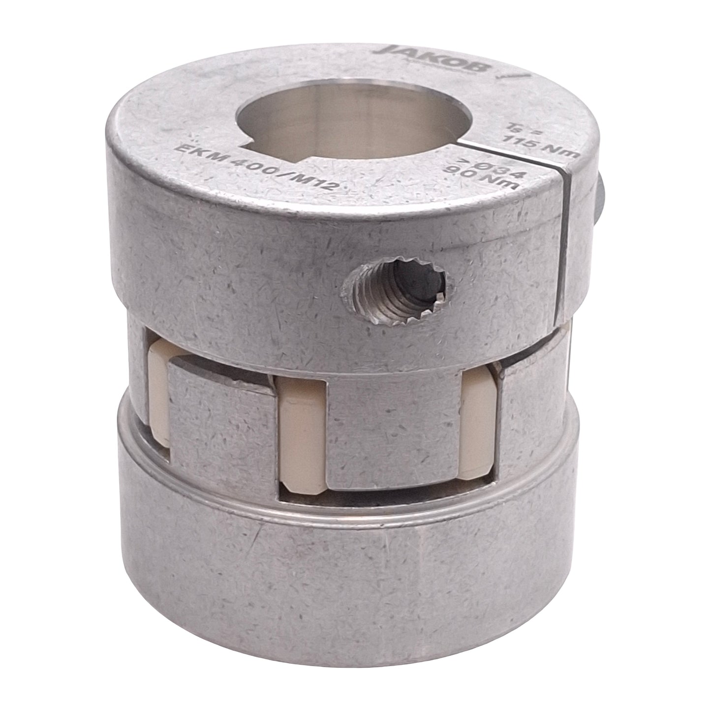 New Gam EKM-400-40000K-01500K Aluminum Elastomer Coupling ø40mm & ø1.5in Bore, 400Nm