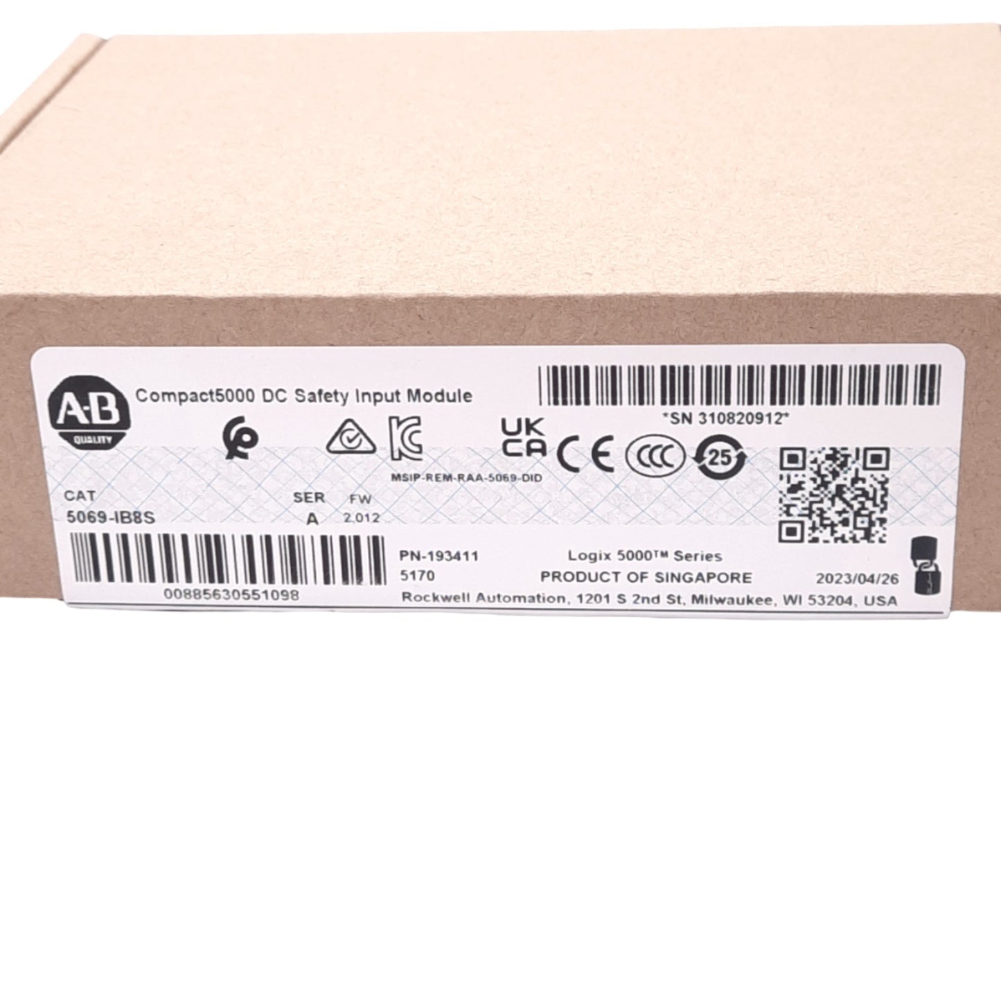 New Allen Bradley 5069-IB8S Compact 5000 Safety Sinking Input Module, 8-Channel, 24V