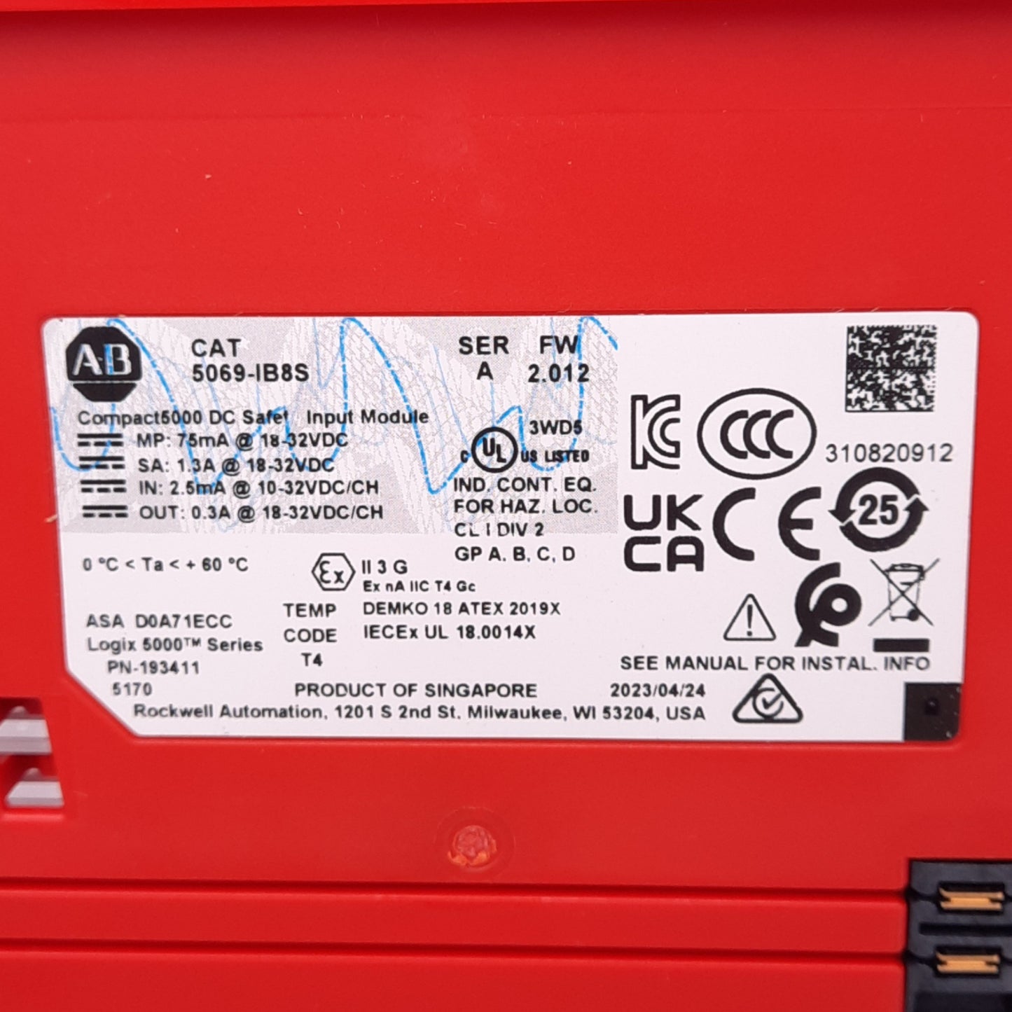 New Allen Bradley 5069-IB8S Compact 5000 Safety Sinking Input Module, 8-Channel, 24V