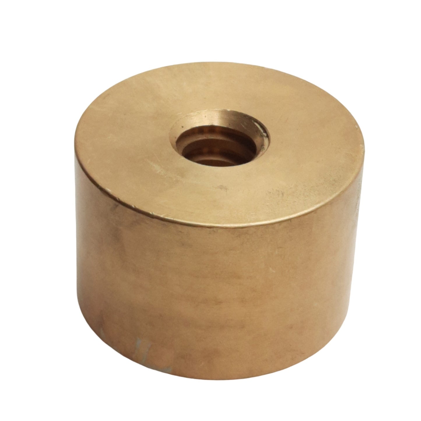 Used Bronze Machine Leveling Foot, ø2-1/4in x 1-1/2in Height, 3/4in Acme Thread