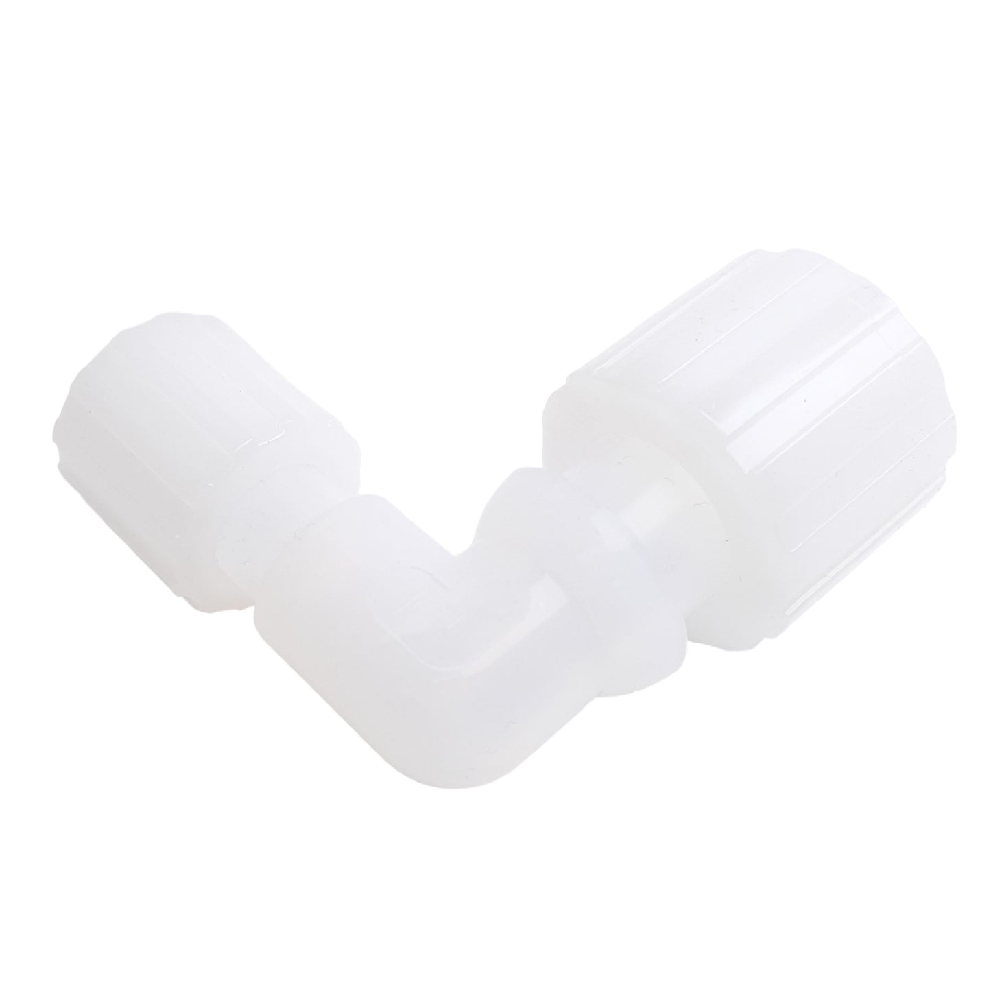 Used Parker FECR-1612 Parflare PFA Elbow Tube Reducer, 1in x 3/4in, 125psig