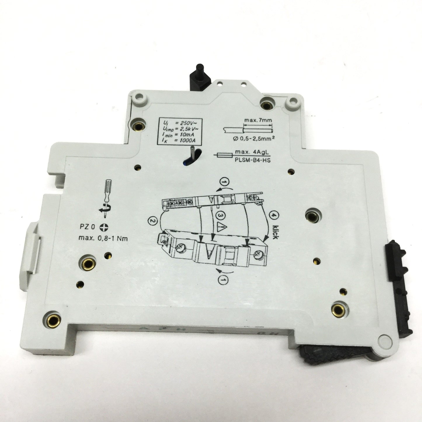 Used Moeller Eaton ZP-NHK Circuit Breaker Auxiliary Signaling Switch Block, 4A 250VAC