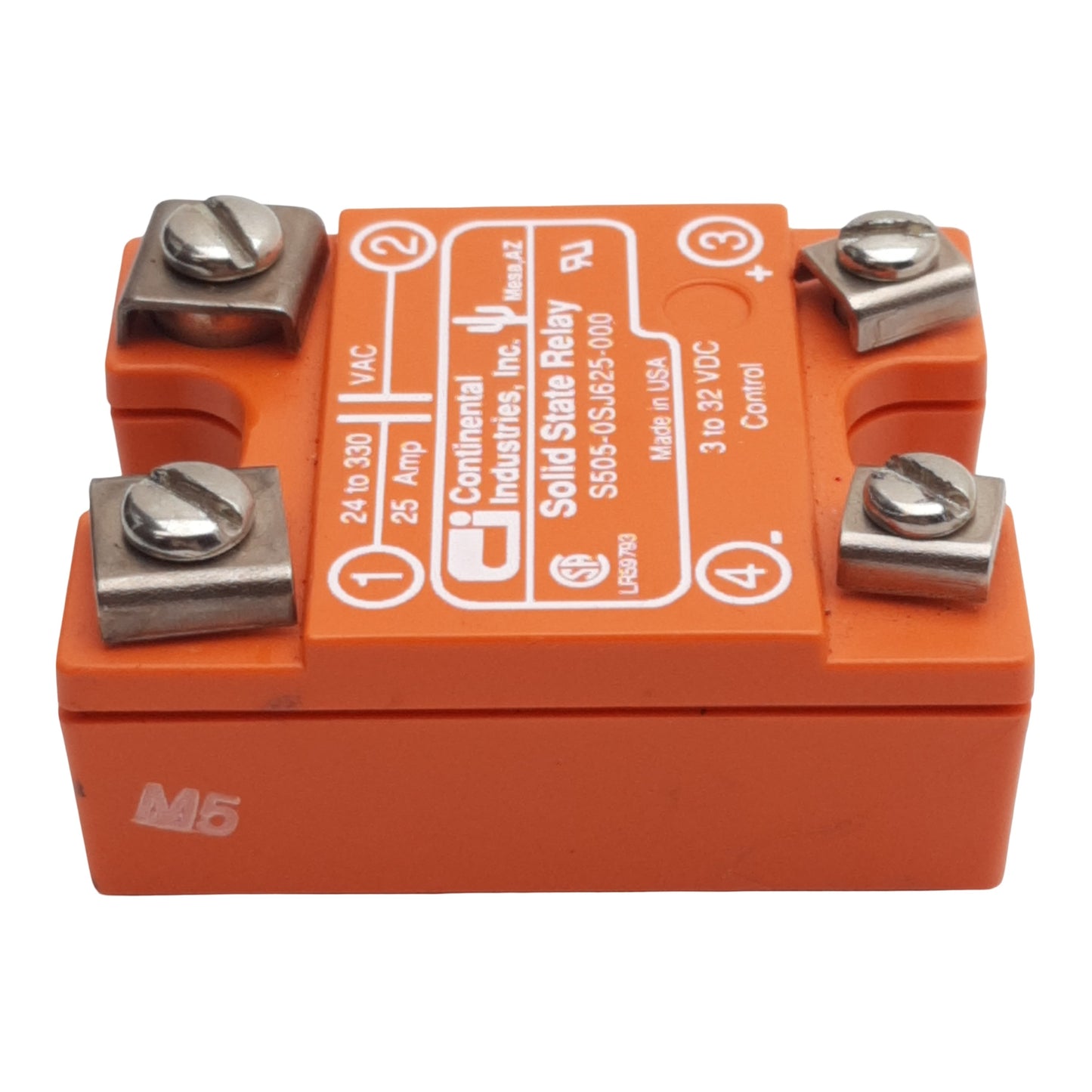 Used Continental S505-0SJ625-000 Solid-State Relay, 3-32VDC In, 25A 24-330VAC Out