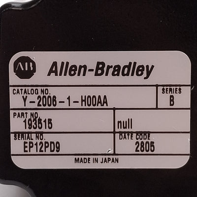 Used Allen Bradley Y-2006-1-H00AA Servo Motor Y-Series 2000-Line, 115VAC, 60mm Flange