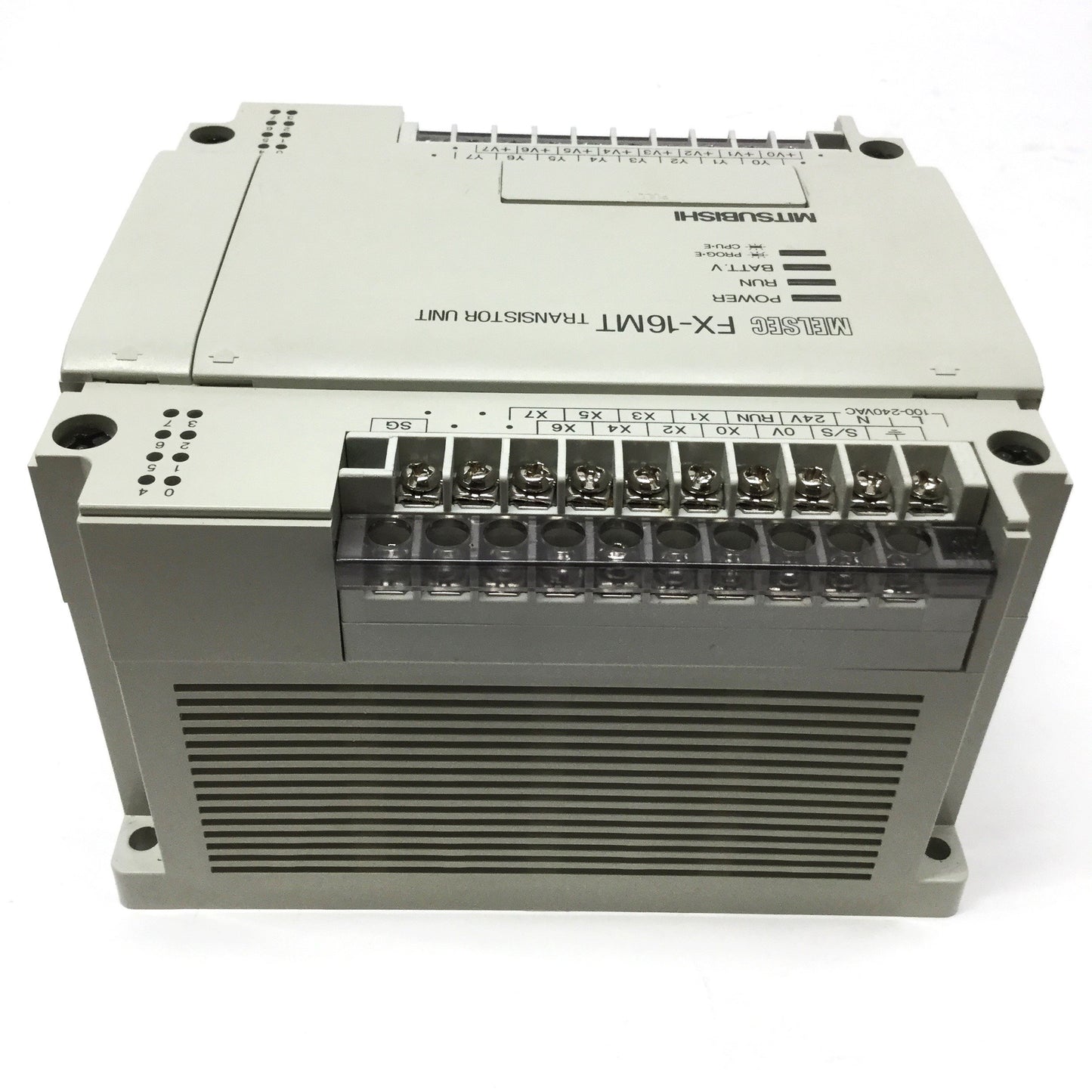 Used Mitsubishi FX-16MT-ESS Melsec PLC CPU, Digital I/O 8x In/8x Out, 100-240VAC