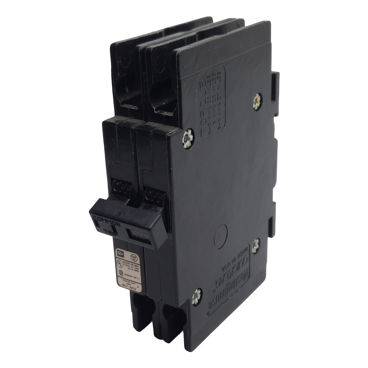 Used Cutler-Hammer QCR2010 Circuit Breaker, 2-Pole, 10A 120/240VAC, DIN Rail