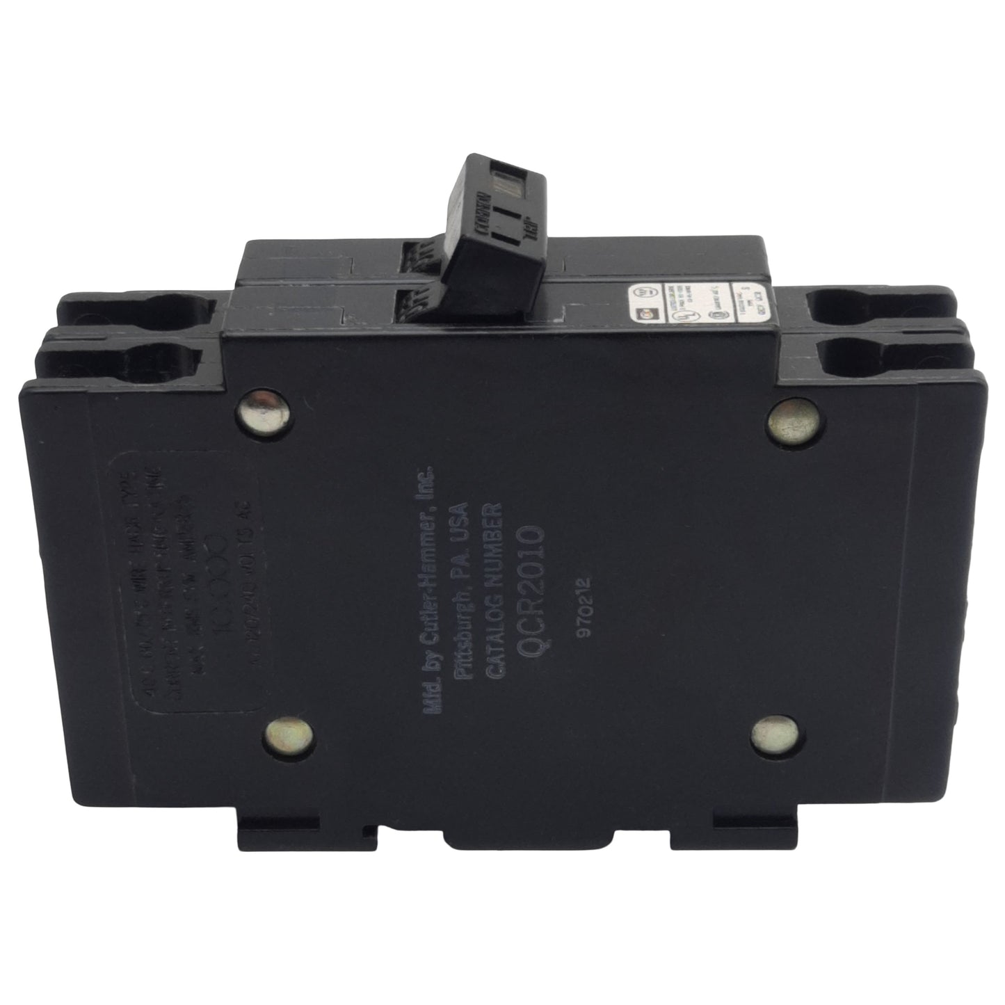 Used Cutler-Hammer QCR2010 Circuit Breaker, 2-Pole, 10A 120/240VAC, DIN Rail