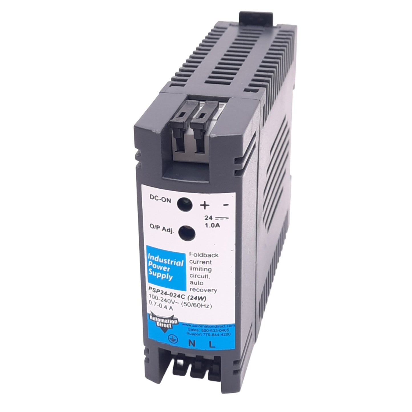 Used Automation Direct PSP24-024C (24W) Power Supply, 100-240VAC In, 24VDC 1A Out 24W