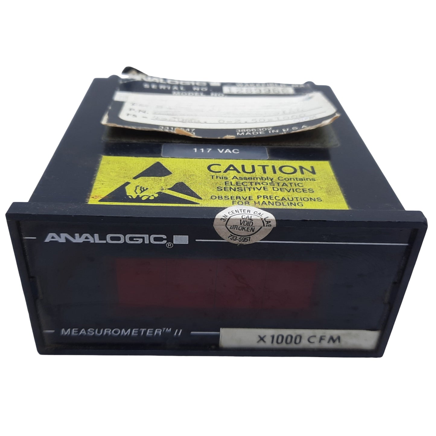 Used Analogic AN25M00-TP1 Measurometer II, FS 4-20maA, 0-2.50 x 1000 CFM, 117V AC