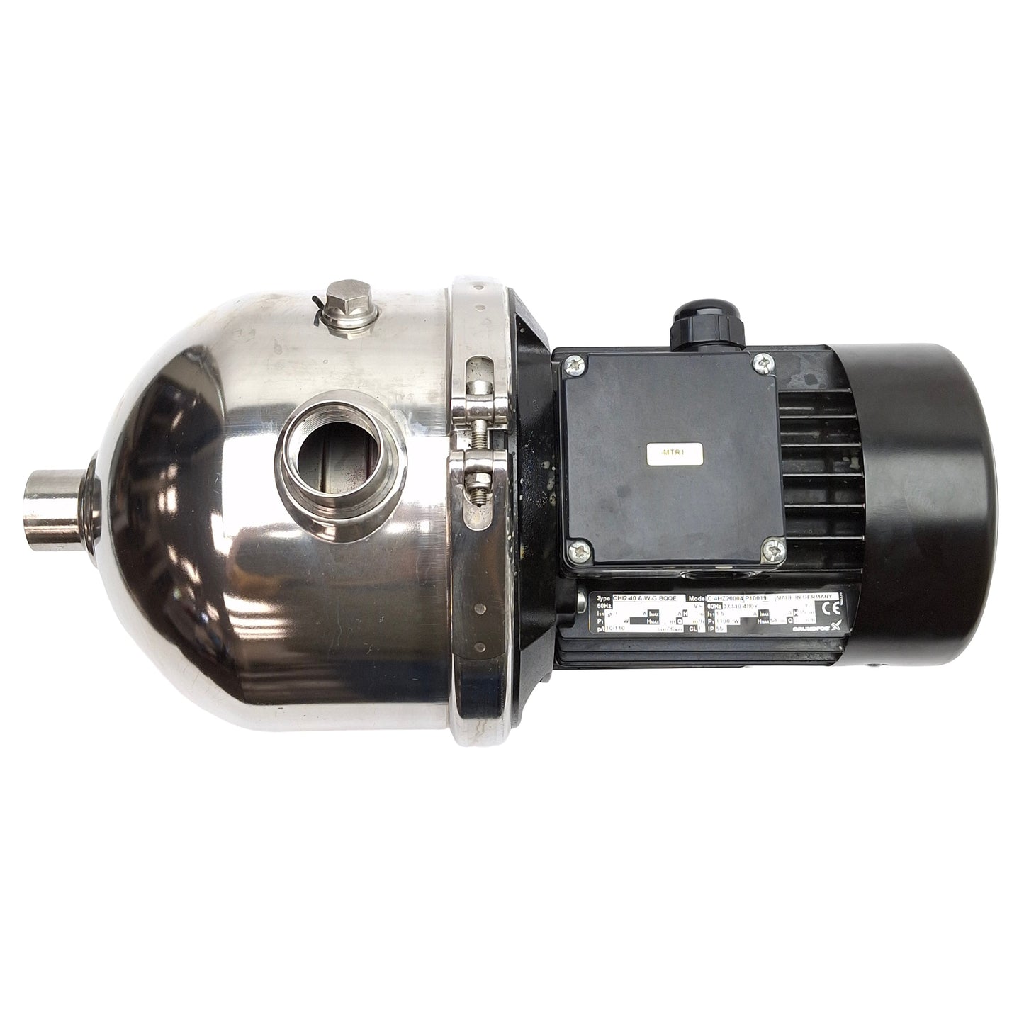 Used Grundfos CHI2-40 A-W-G-BQQE Centrifugal Pump, 3/4HP 3Ø 440-480Y, 3m³/hr, 1in NPT