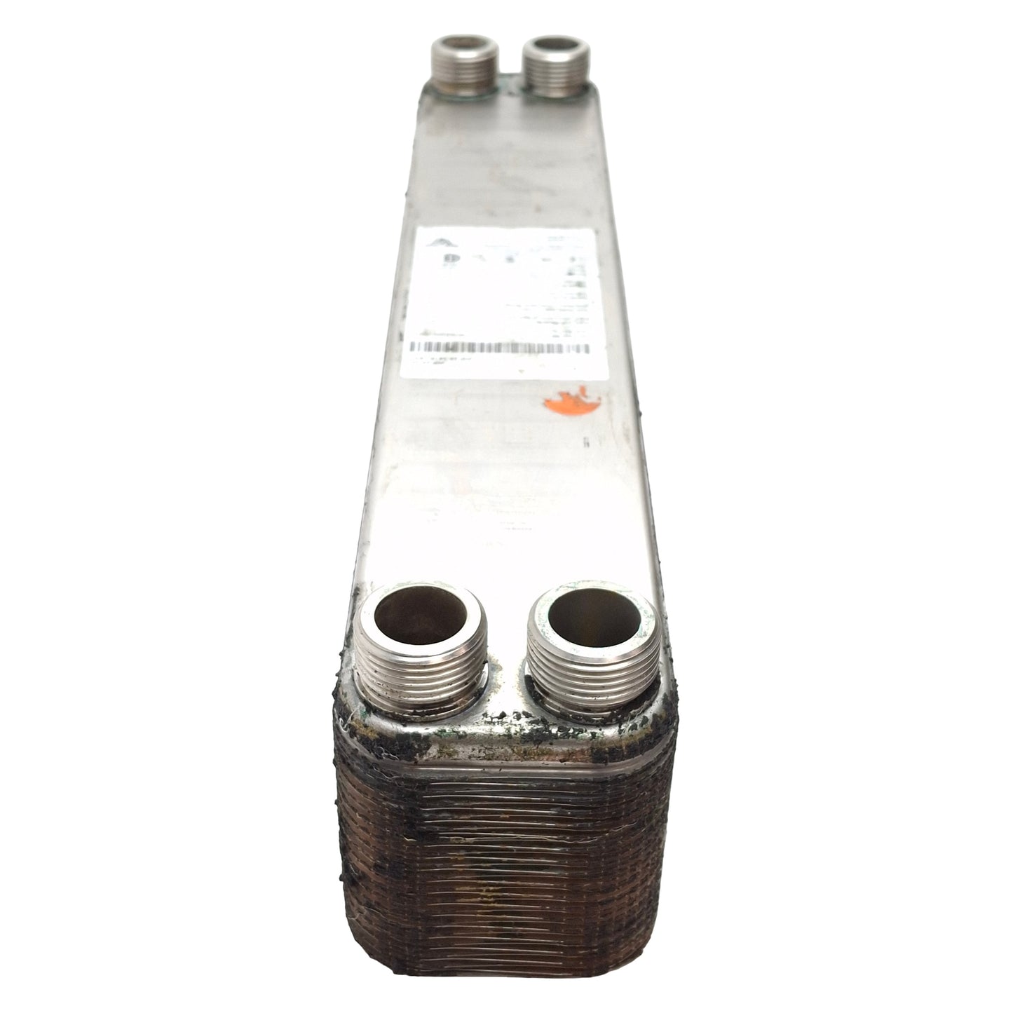 Used GEA WTT WP24-34 Brazed Plate Heat Exchanger, 1.12L Primary 1.19L Secondary, 1" G