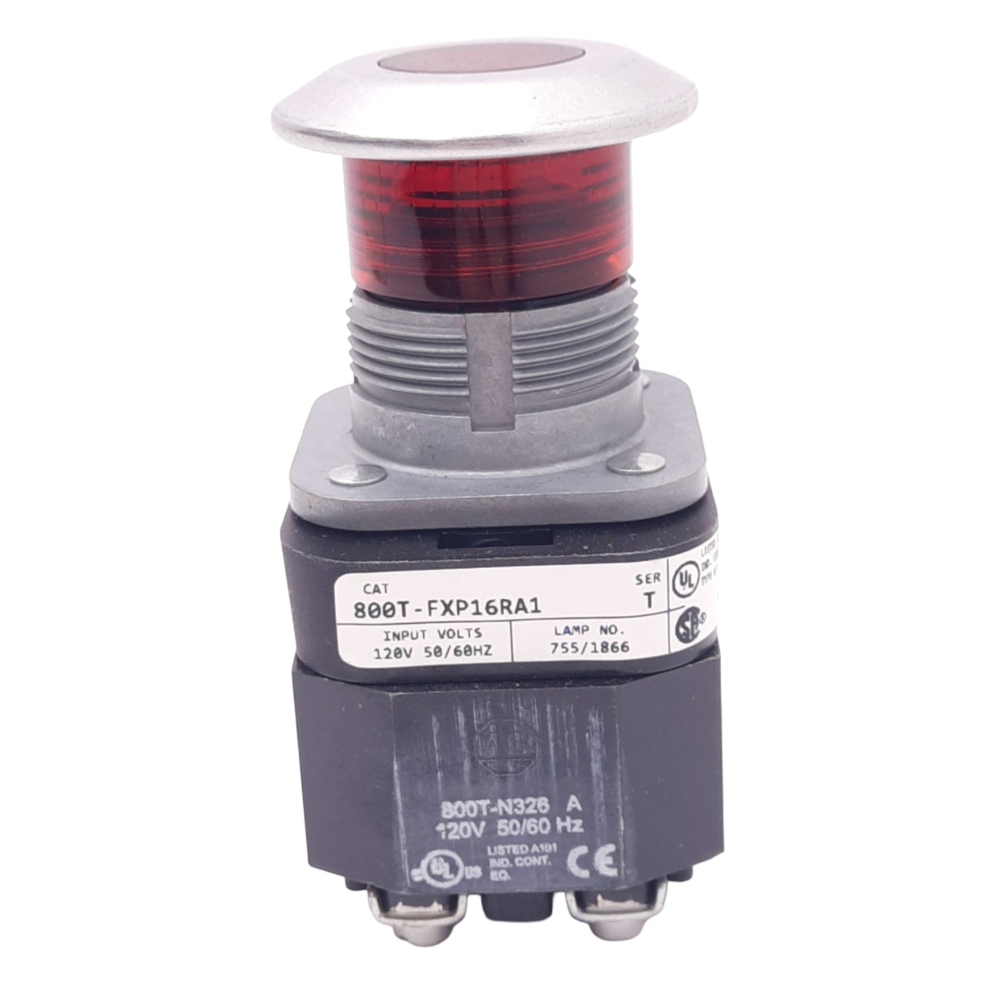 New Allen Bradley 800T-FXP16RA1 Illuminated Push/Pull E-Stop Button, 30mm, 1NCLB 1NO