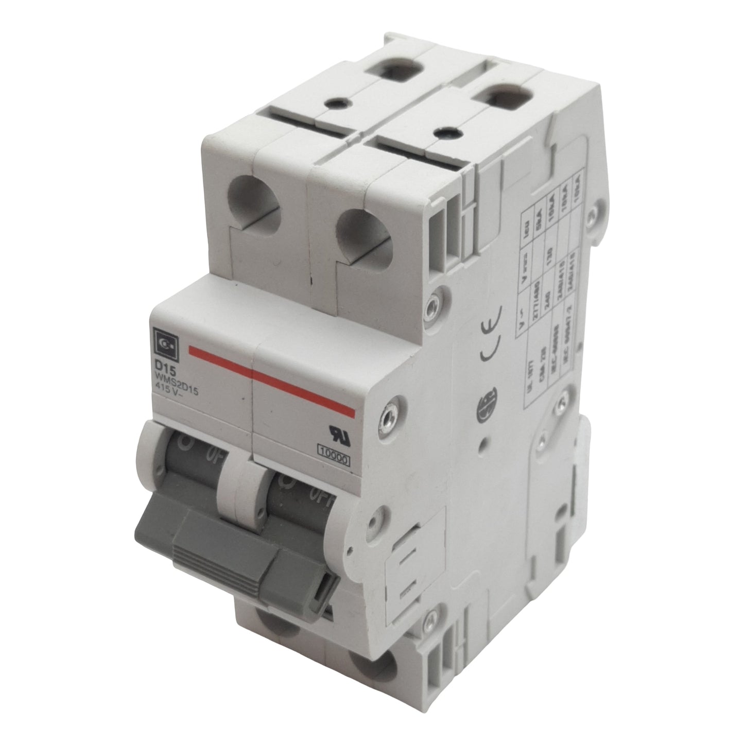 Used Cutler-Hammer WMS2D15 Circuit Breaker, 2-Pole, 15A 240/415VAC, DIN Rail