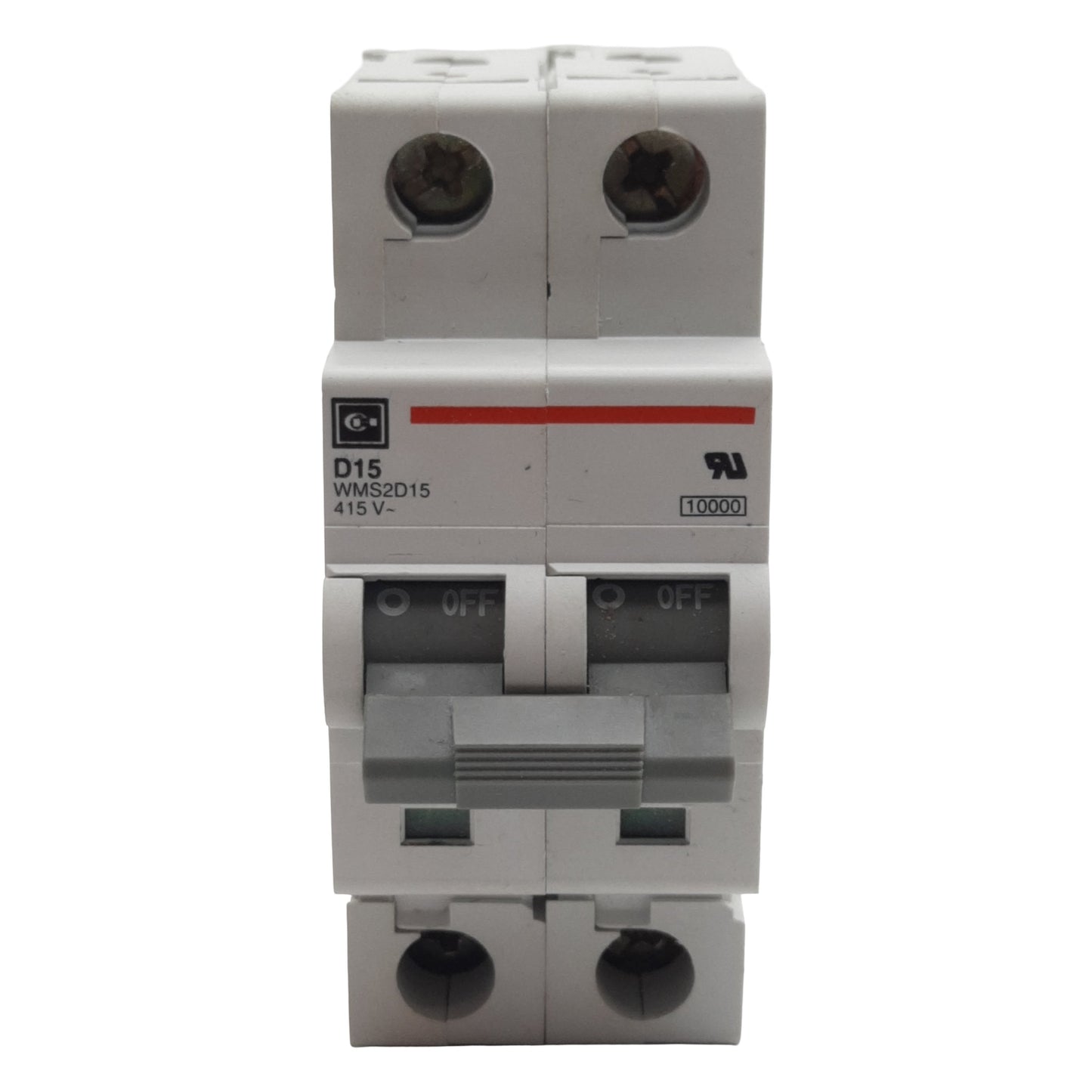 Used Cutler-Hammer WMS2D15 Circuit Breaker, 2-Pole, 15A 240/415VAC, DIN Rail