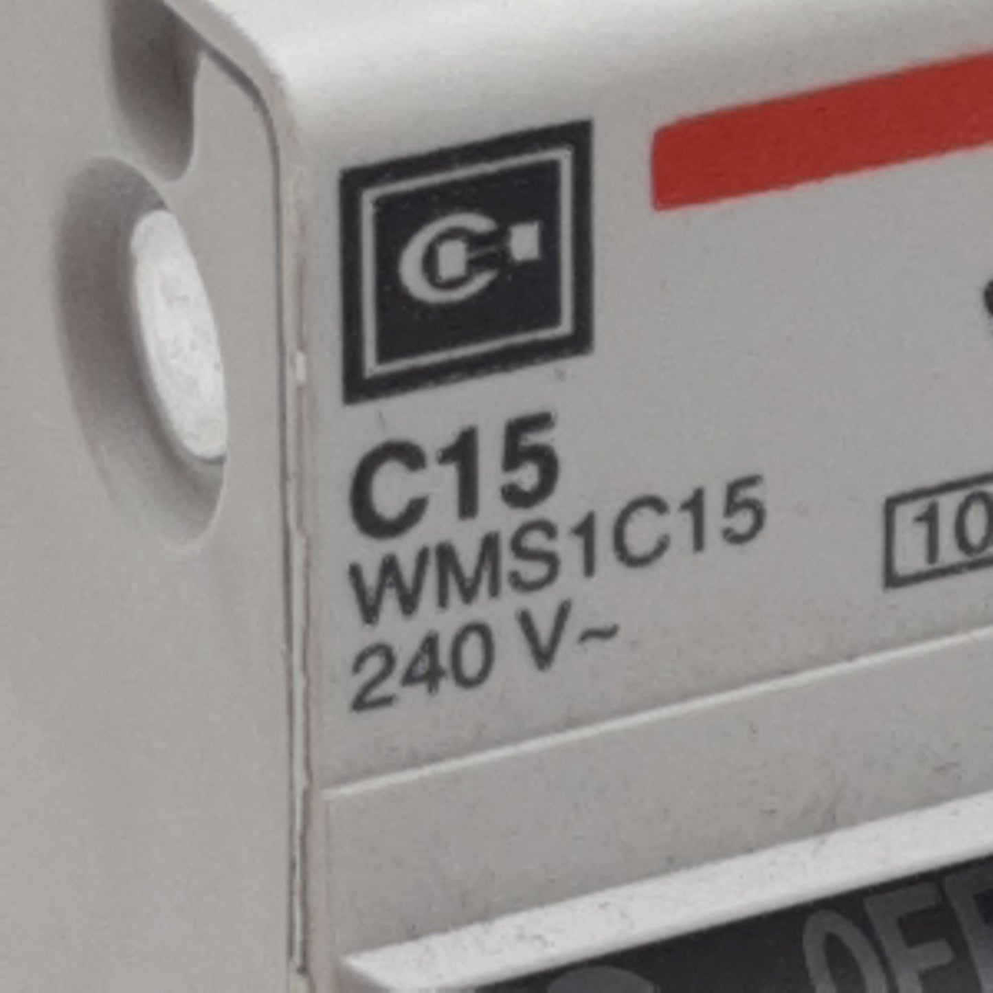 Used Cutler-Hammer WMS1C15 Circuit Breaker, 1-Pole, 15A 240/415VAC, DIN Rail