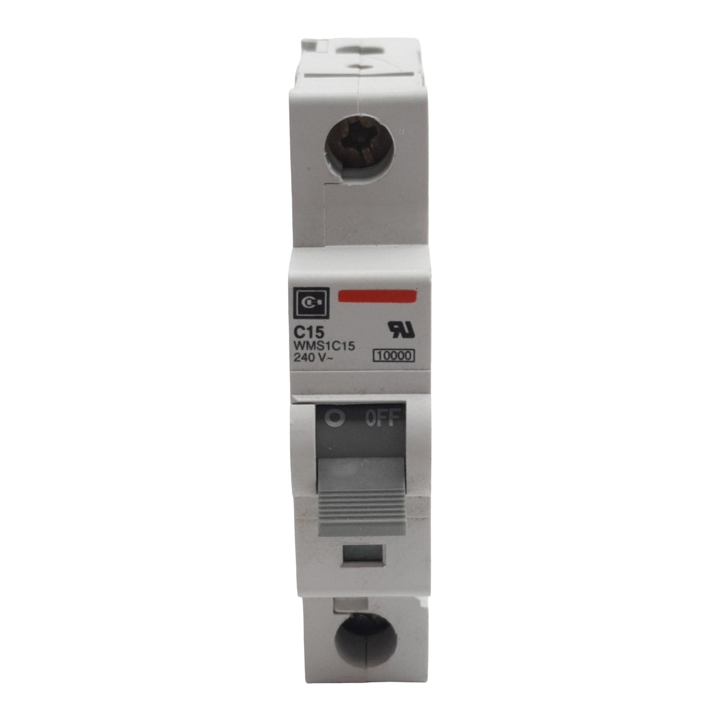Used Cutler-Hammer WMS1C15 Circuit Breaker, 1-Pole, 15A 240/415VAC, DIN Rail