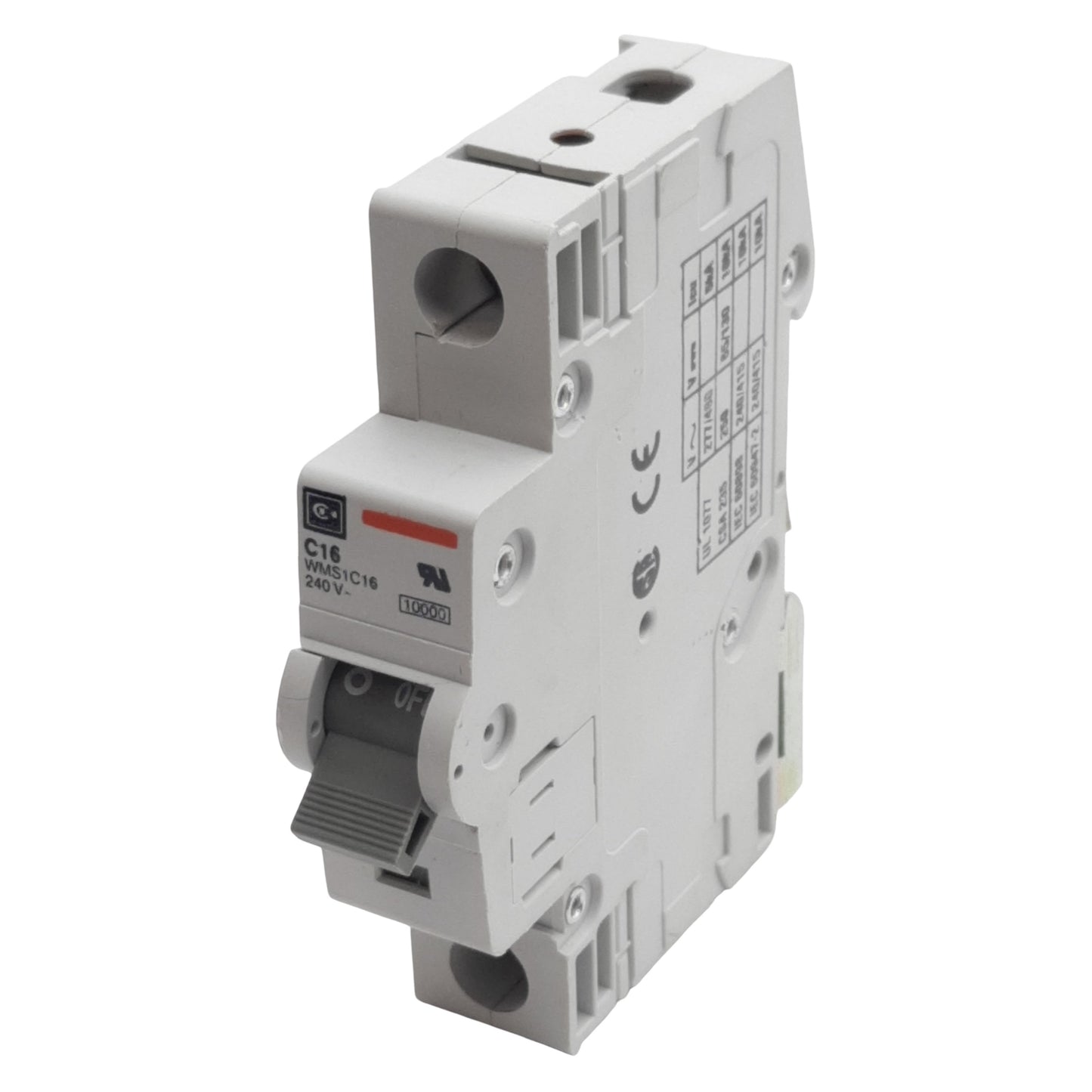 Used Cutler-Hammer WMS1C16 Circuit Breaker, 1-Pole, 16A 240/415VAC, DIN Rail