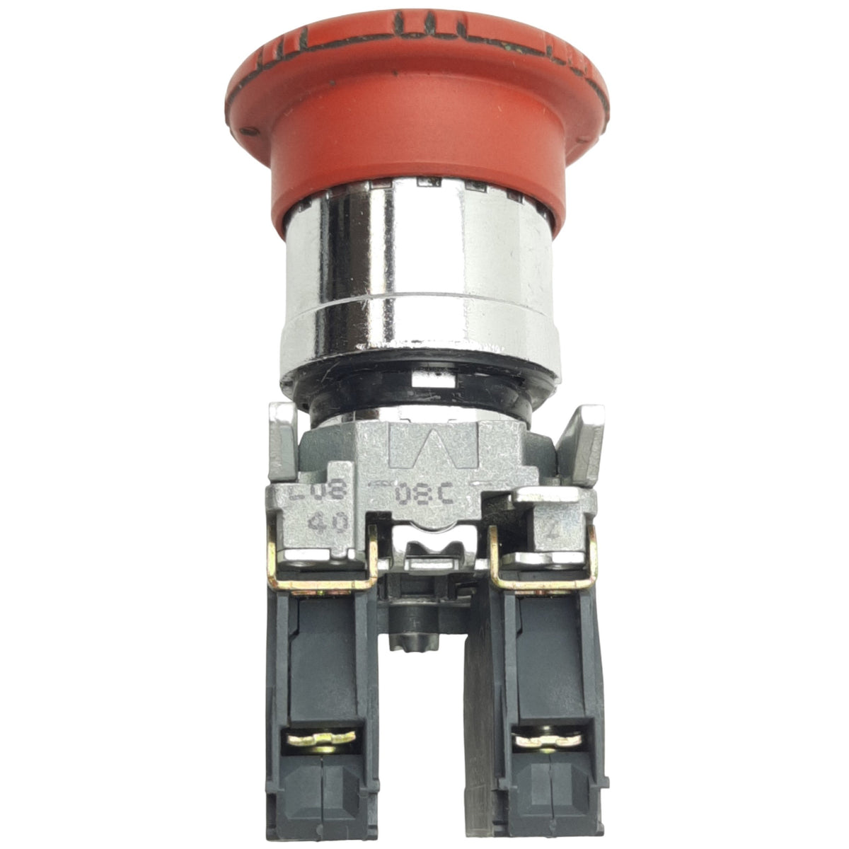 Used Schneider Electric XB4BS8444 Red Turn To Release E-Stop, ø22mm, 2NC, 600V Max