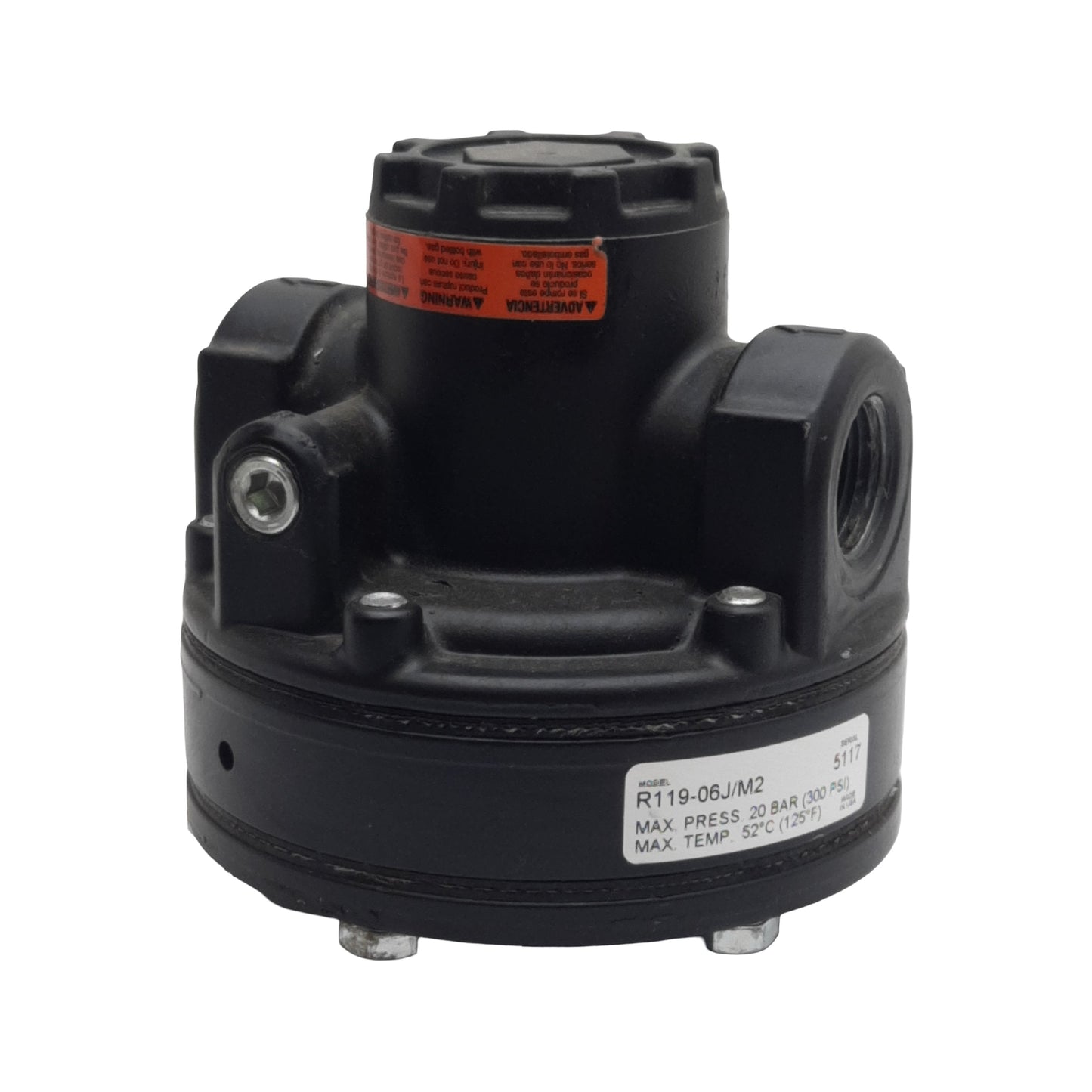 Used Parker Watts R119-06J/M2 Pneumatic Regulator, 3/4in NPT, 20bar, 300scfm
