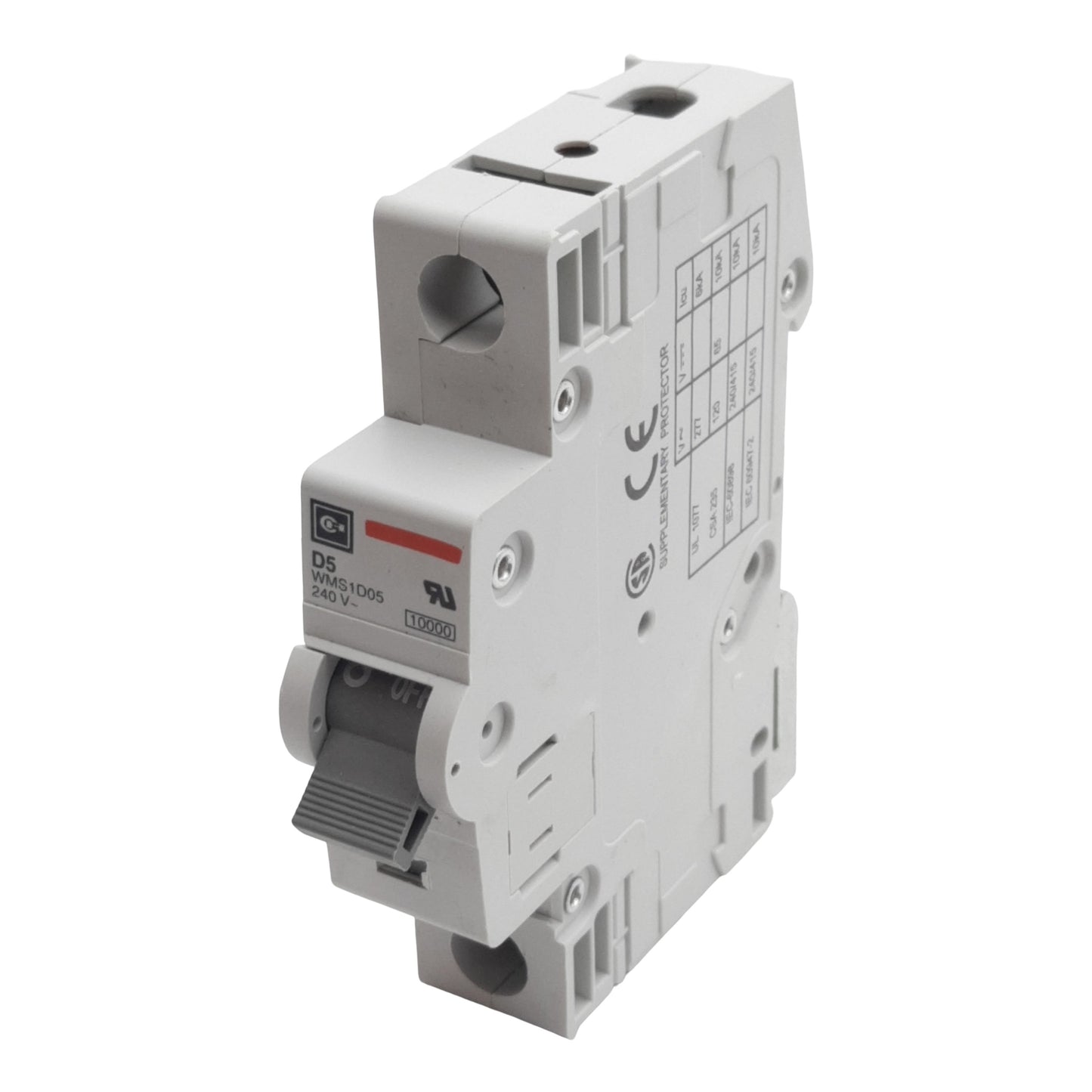 Used Cutler-Hammer WMS1D05 Circuit Breaker, 1-Pole, 5A 240/415VAC, DIN Rail
