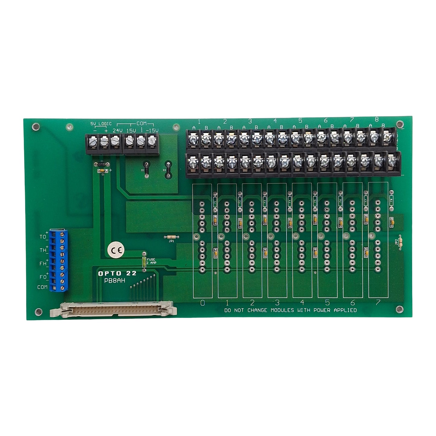 Used Opto 22 PB8AH G1 Analog Relay Mounting Rack, 8-Channel, 50-Pin IDC Header