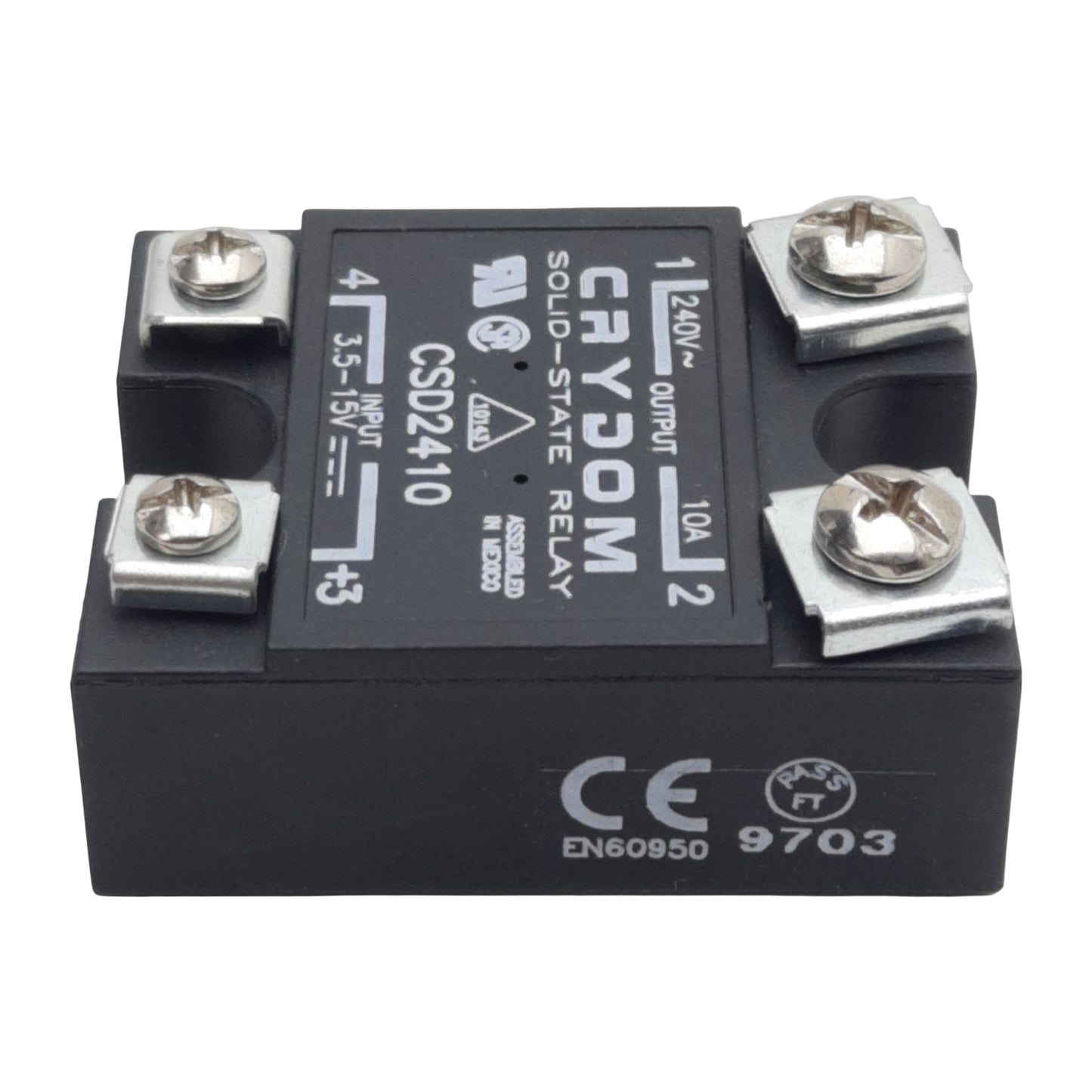 Used Lot of 2 Crydom CSD2410 Solid-State Relay, SPST-NO, 3.5-15VDC In, 10A 240VAC Out