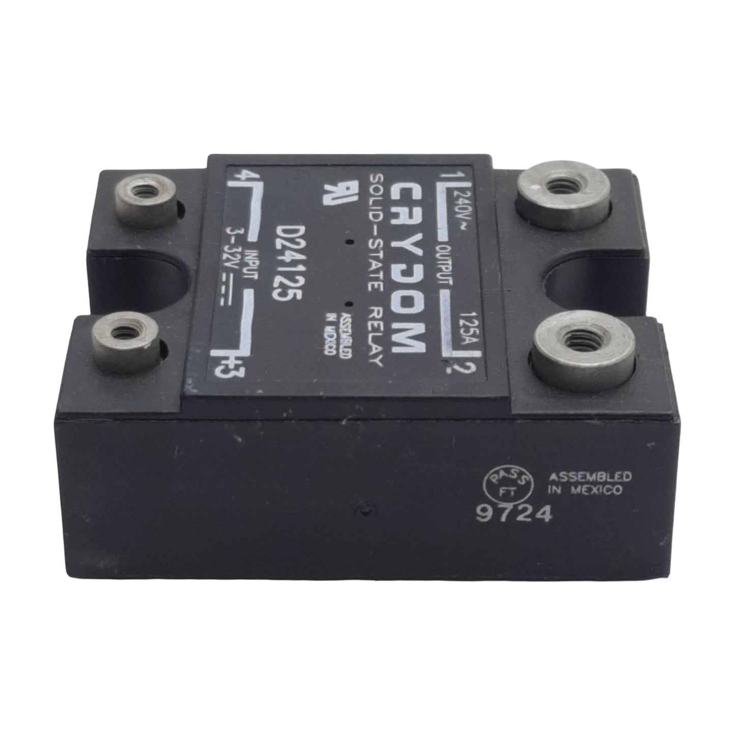 Used Crydom D24125 Solid-State Relay, SPST-NO, 3-32VDC In, 125A 240VAC Out