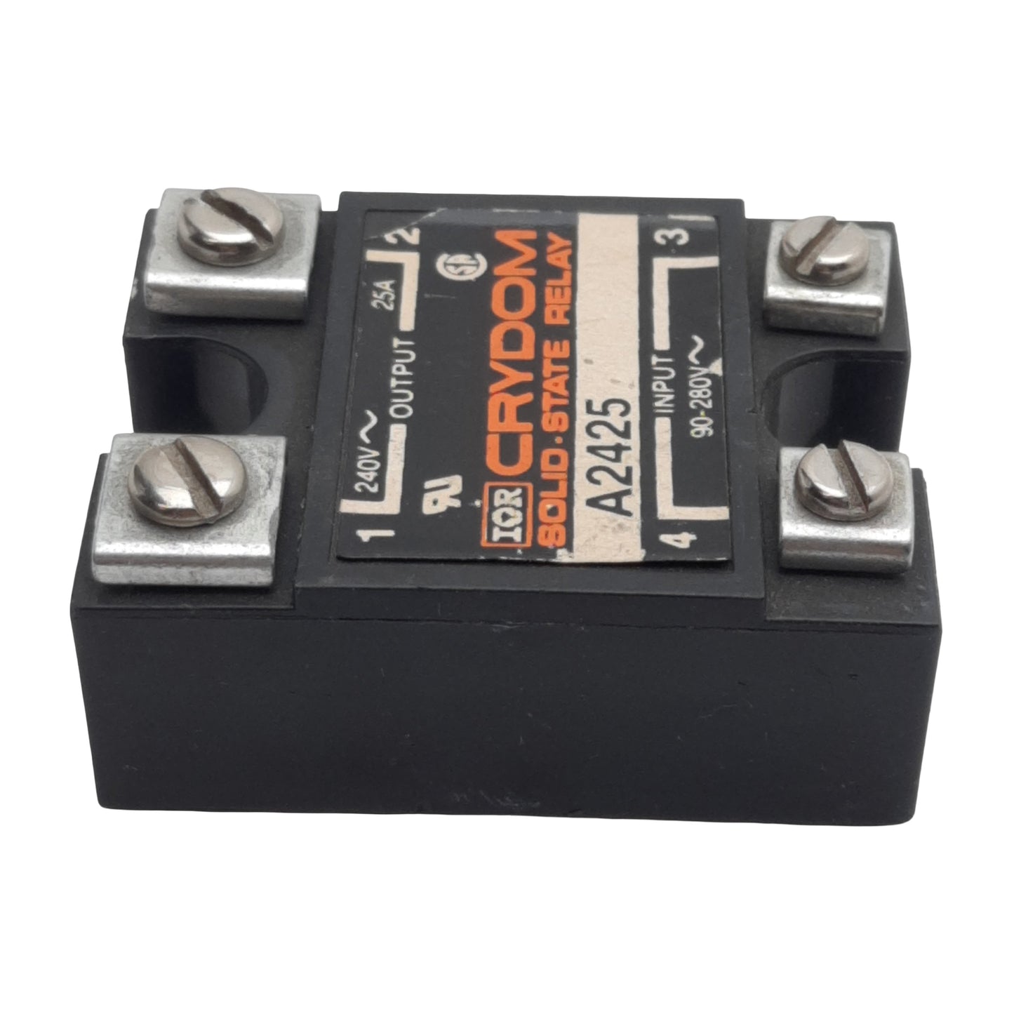 Used Crydom A2425 Solid-State Relay, SPST-NO, 90-280VAC In, 25A 240VAC Out