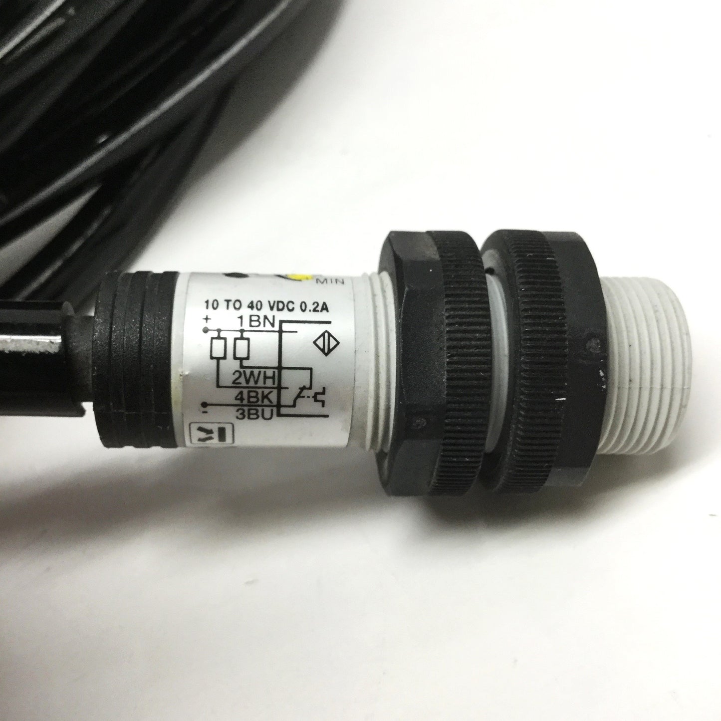 Used Saiet A-M2KU/4SN/D040 Diffuse Proximity Photo Sensor 10-40VDC, M18, NPN, 400mm