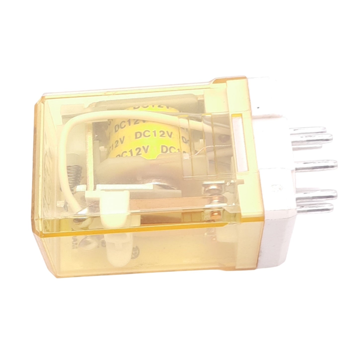 Used IDEC RR2P-ULDC12V Ice-Cube Plug-In Relay, DPDT, 8-Pin, 30VDC 10A Max, 12VDC Coil