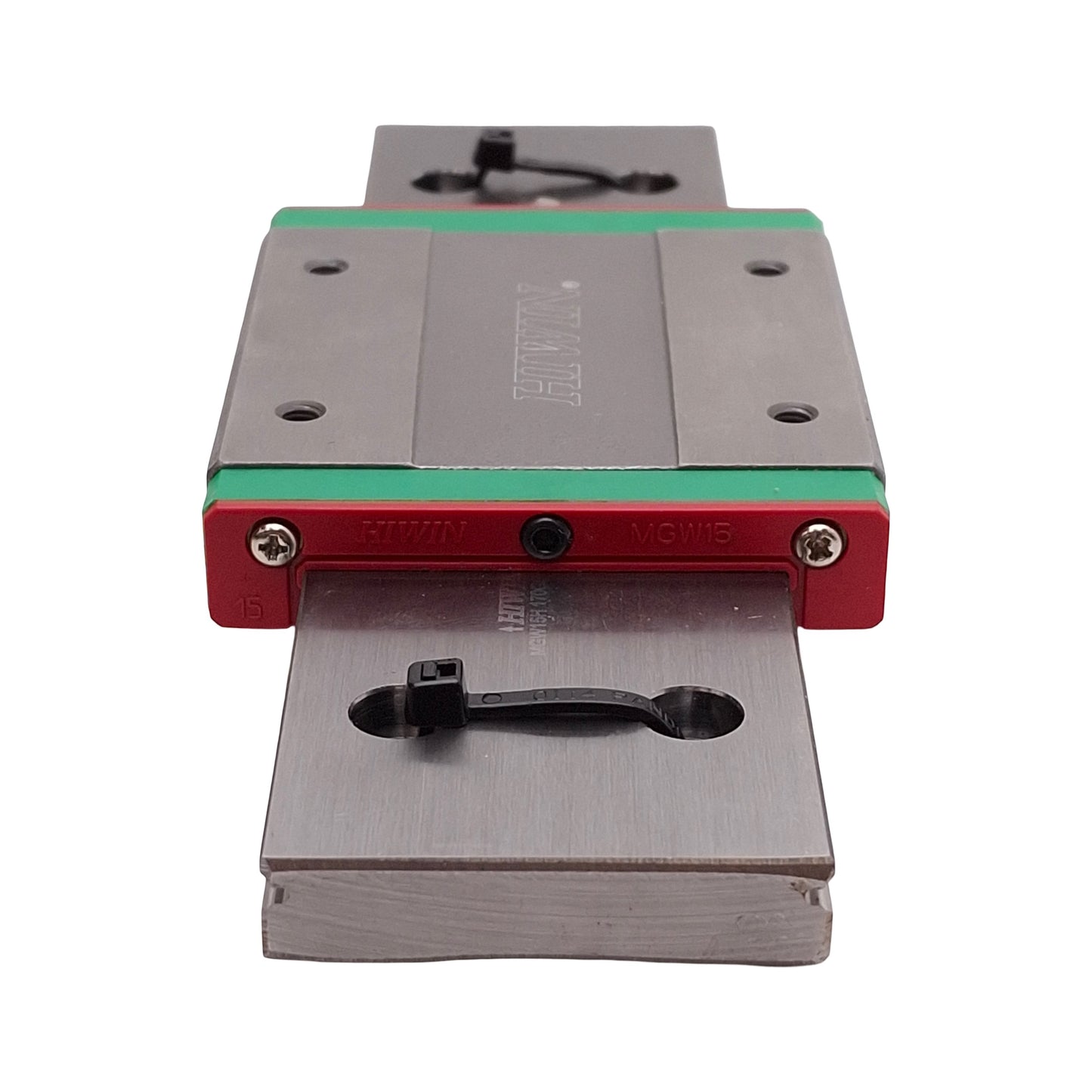 Used Hiwin MGW15H Linear Guide Assembly, 161mm Rail, 73.8x60mm Carriage, 8.93kN Load