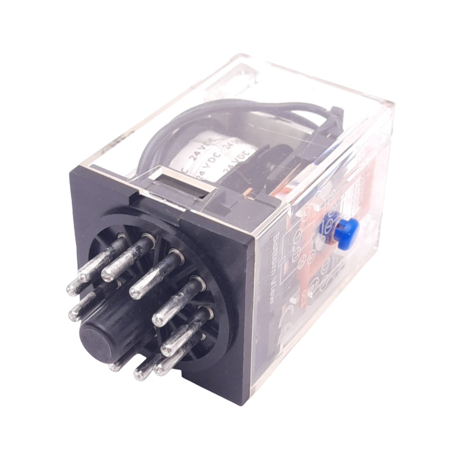 New Omron MK3P5-S Ice-Cube Relay, 3PDT, 11-Pin, Push to Test, 10A Max, 24VDC Coil