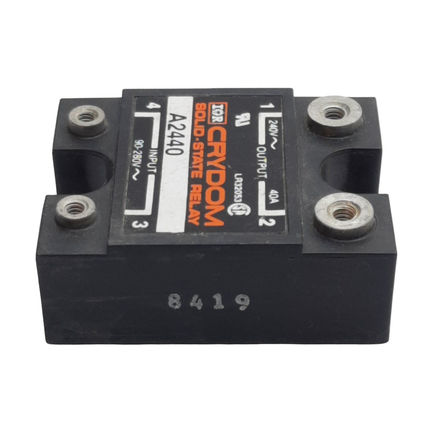 Used Lot of 2 Crydom A2440 Solid-State Relay, SPST-NO, 90-280VAC In, 40A 240VAC Out