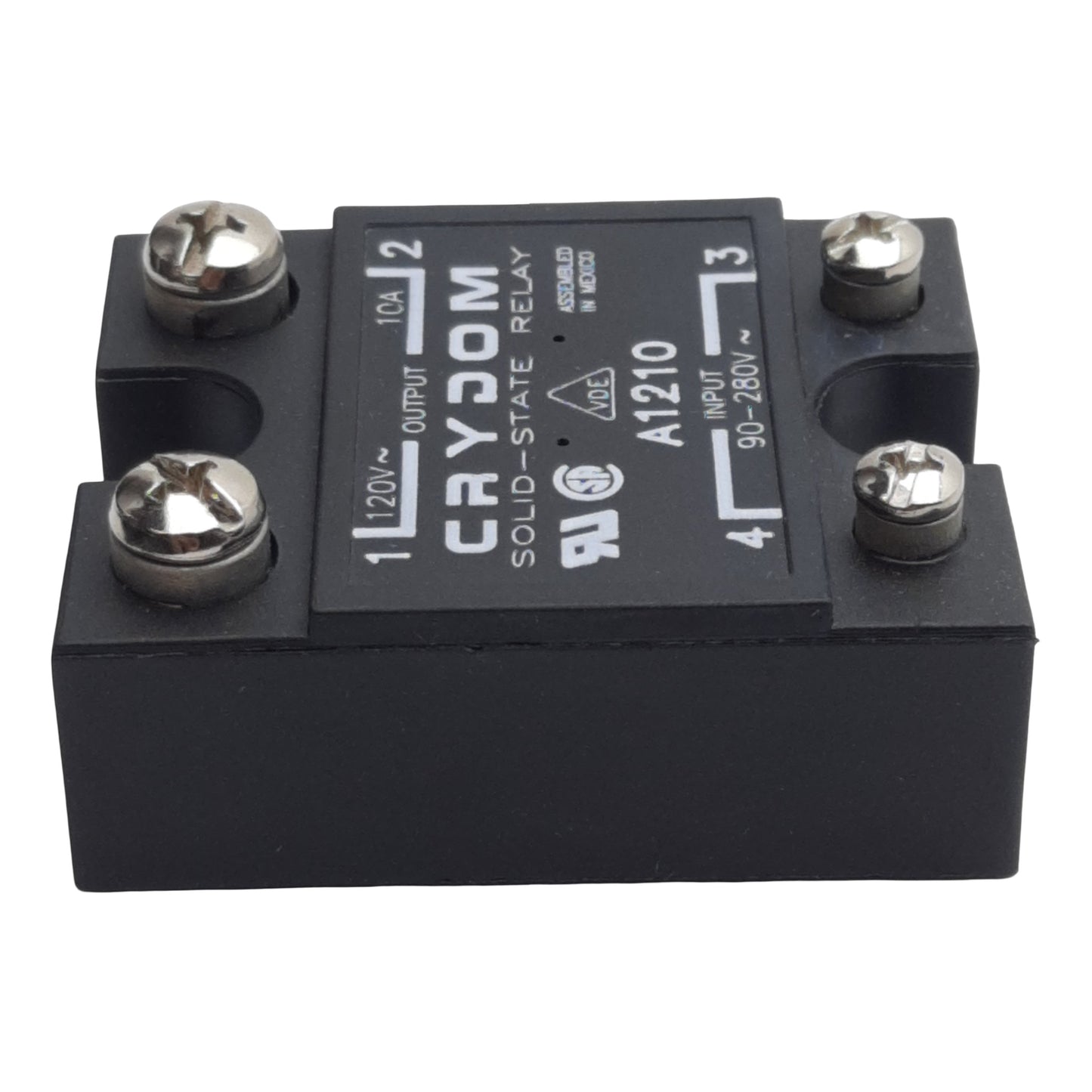 Used Lot of 2 Crydom A1210 Solid-State Relay, SPST-NO, 90-280VAC In, 10A 120VAC Out