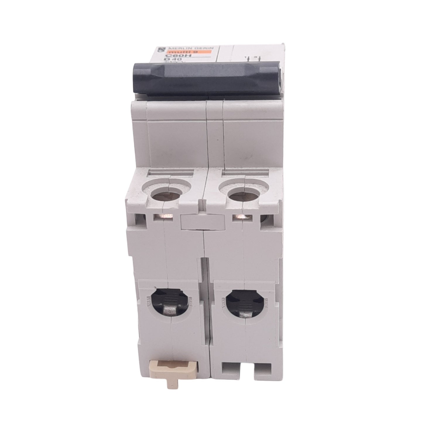 Used Merlin Gerin 25193 C60H-2P-40A-D Circuit Breaker, 2-Pole, 40A, 400VAC, DIN Rail