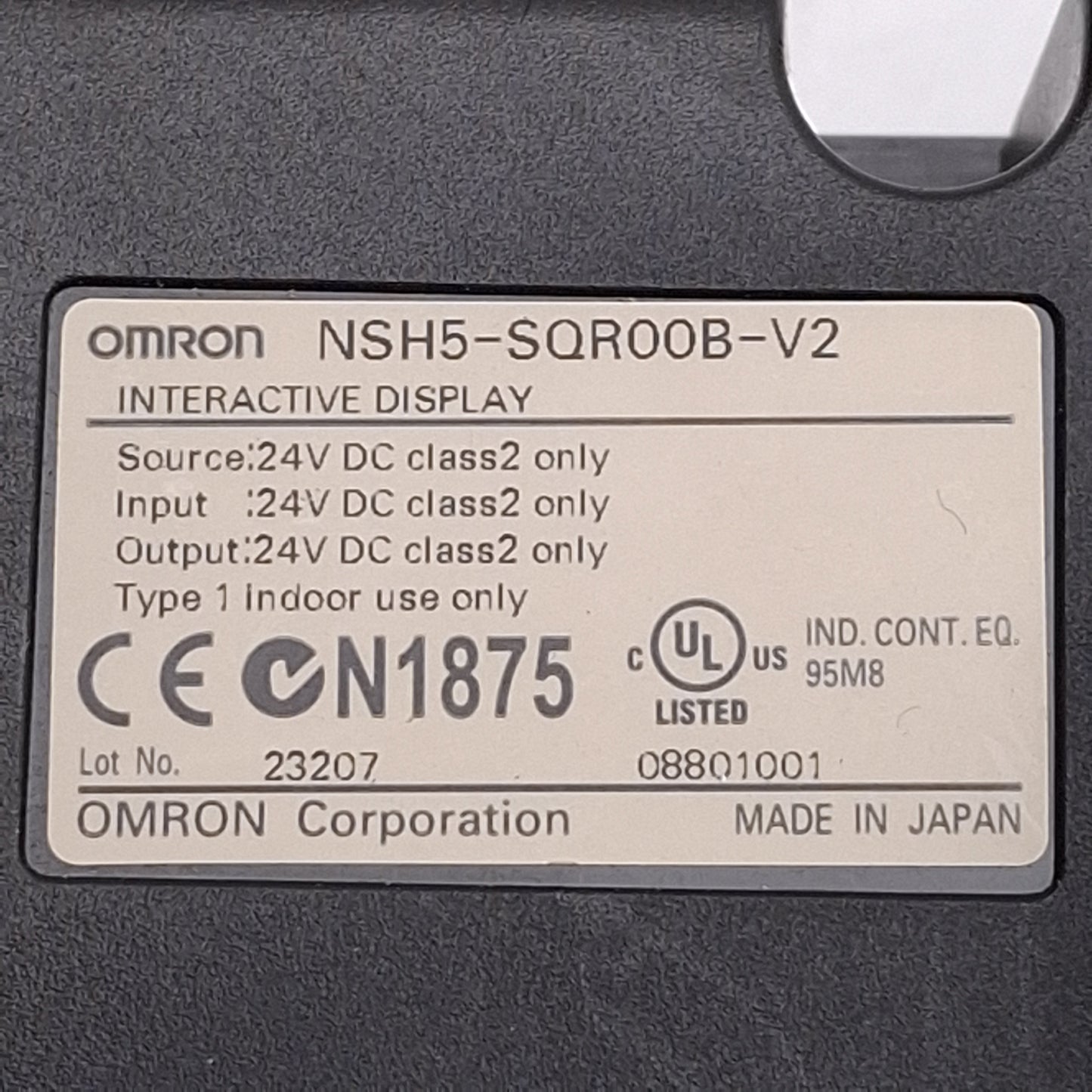 Used Omron NSH5-SQR00B-V2 Handheld Programmable Terminal, 5.7in STN 320x240, 24VDC