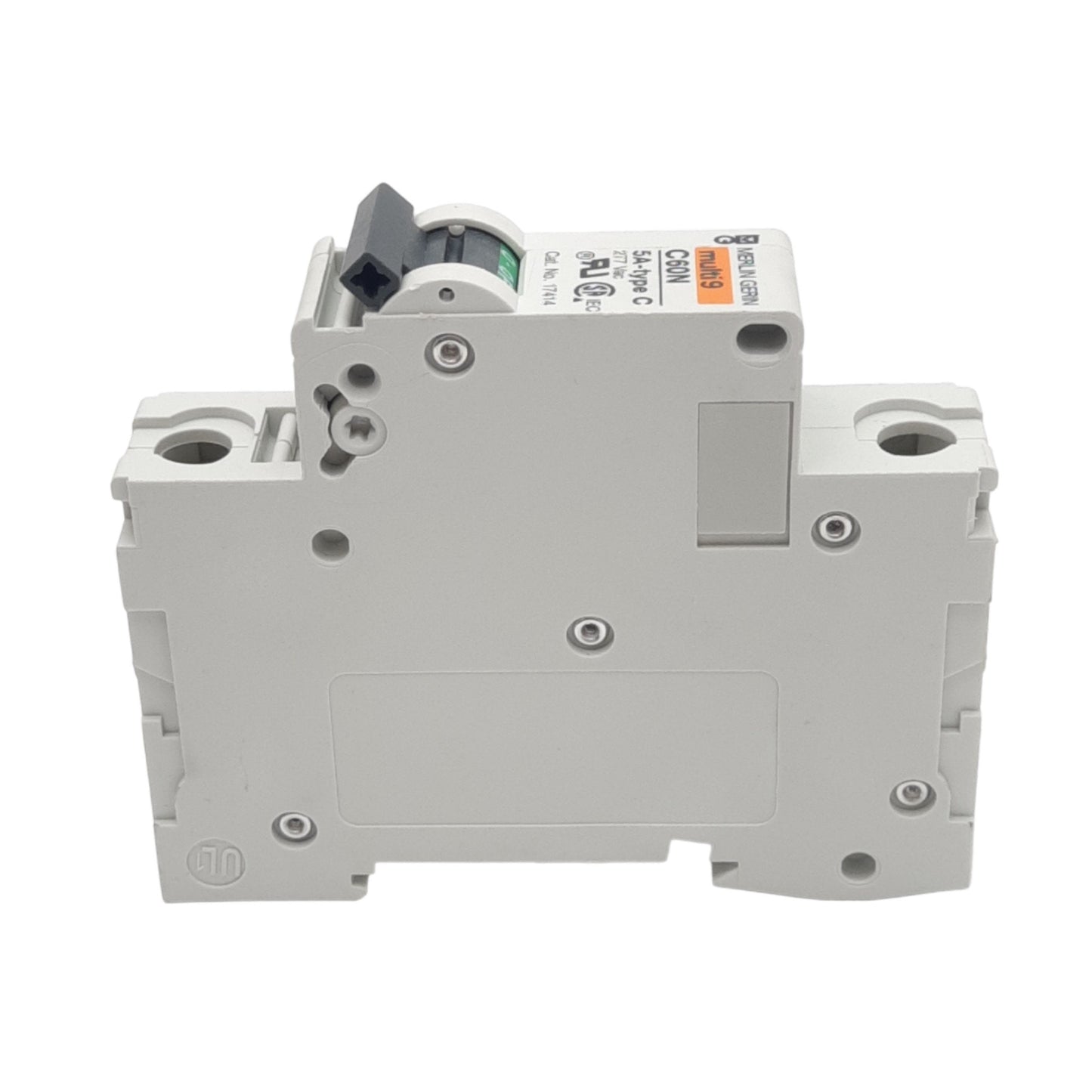Used Merlin Gerin 17414 C60N-1P-5A-C Circuit Breaker, 277VAC/65VDC Max, 5A, DIN Rail