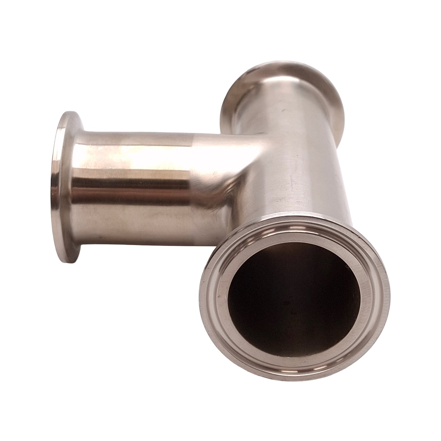 Used Tri-Clover Sanitary 304 Stainless Steel Tee, 1.5in Tri-Clamp, 5.75in x 3.875in