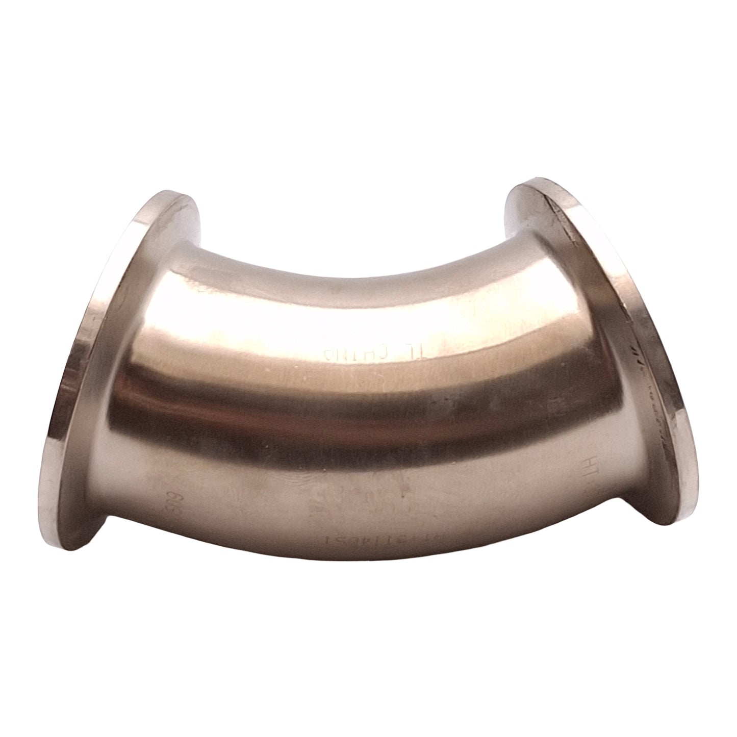 Used Lot of 3 Sanitary 316L Stainless Steel 45° Elbow Fitting, 1.5in Tri-Clamp