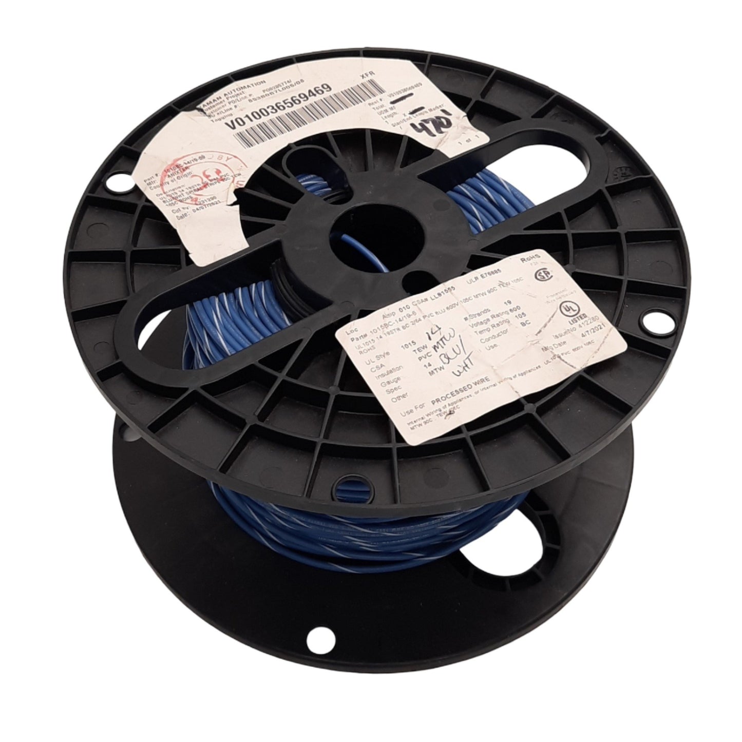 Used Anixter 1015BC-14/19-6 Hook-Up Wire 14AWG, 600V, ø0.129in, 470ft Length