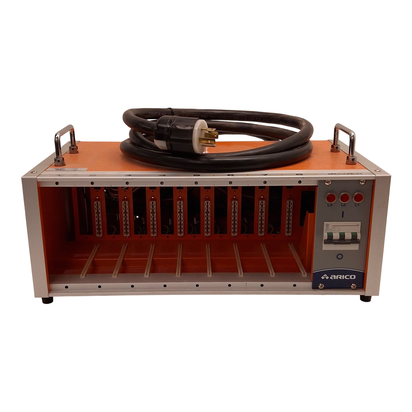 Used Arico T5A08 Hot Runner Temperature Controller Cabinet, 8-Zone, 3Ø 200-242VAC