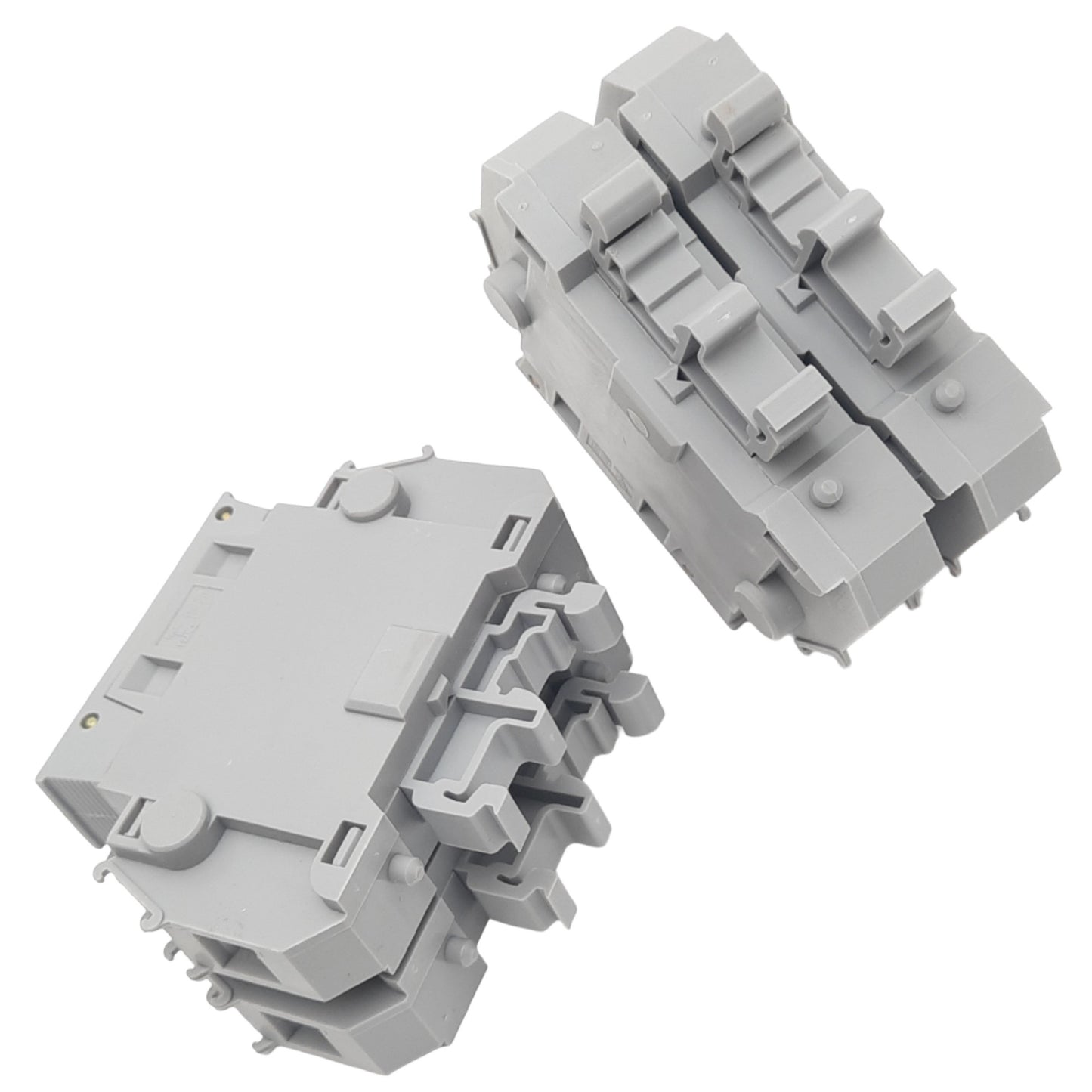 Used Lot of 2 Entrelec MB10/22.S2 Fuse Holders, 2-Pole 10x38, 750VAC 32A, DIN Rail